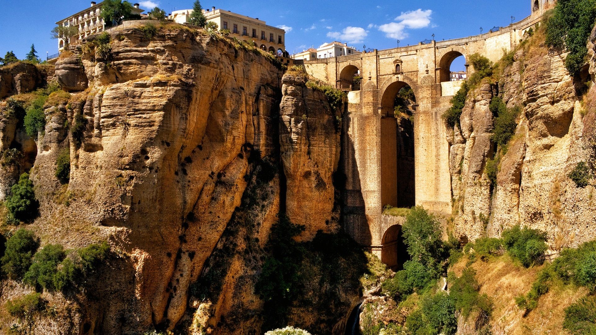 Wallpaper Ronda, Andalusia, Spain, mountains, rocks, houses