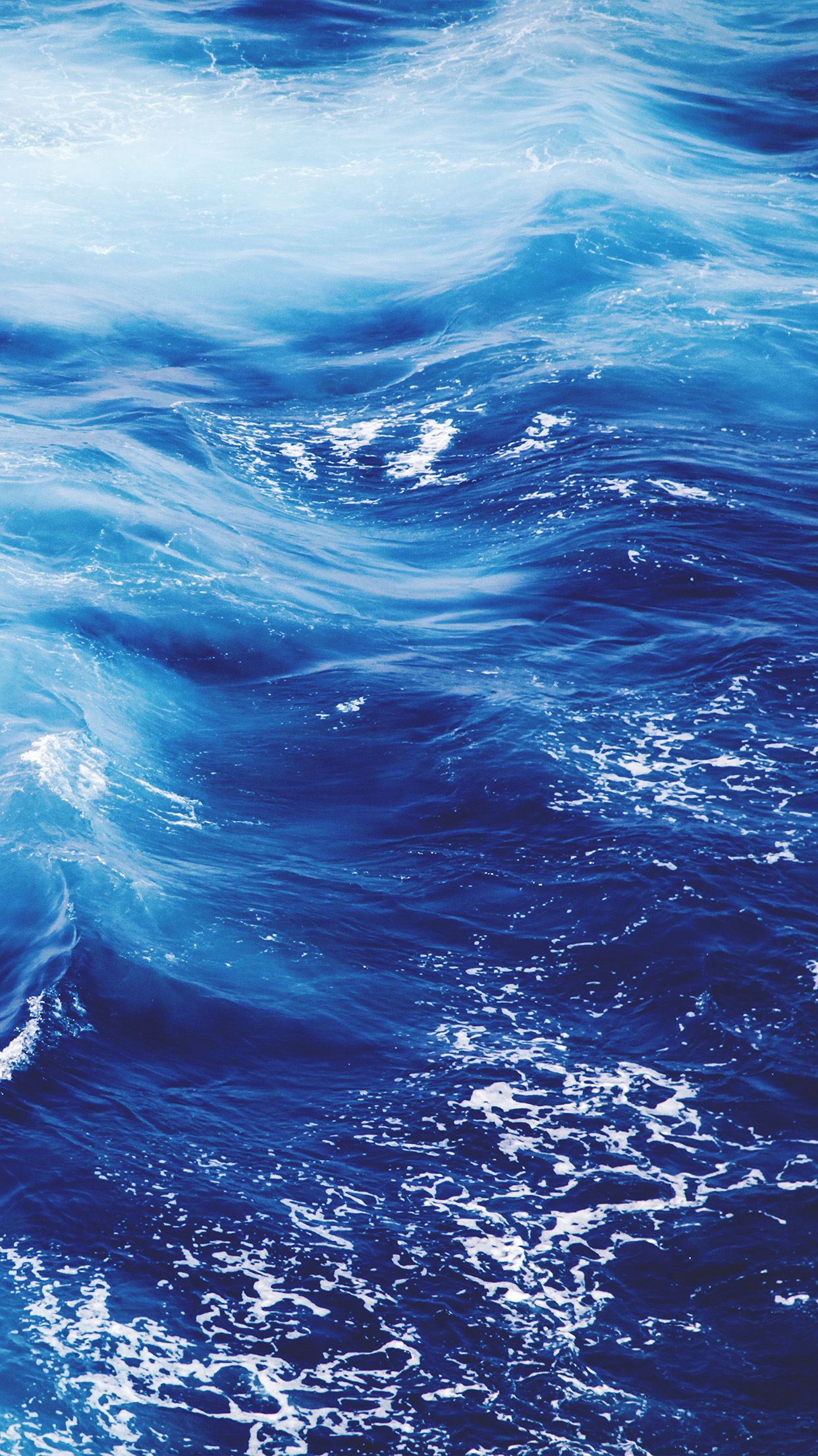 Wave Nature Water Blue Sea Ocean Pattern Wallpaper