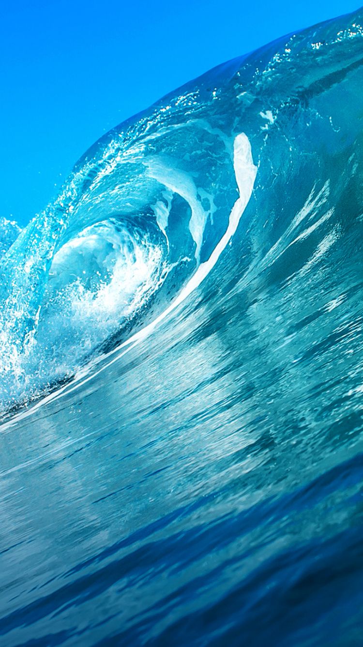 Download Ocean, blue sea, sea waves wallpaper, 750x iphone 7