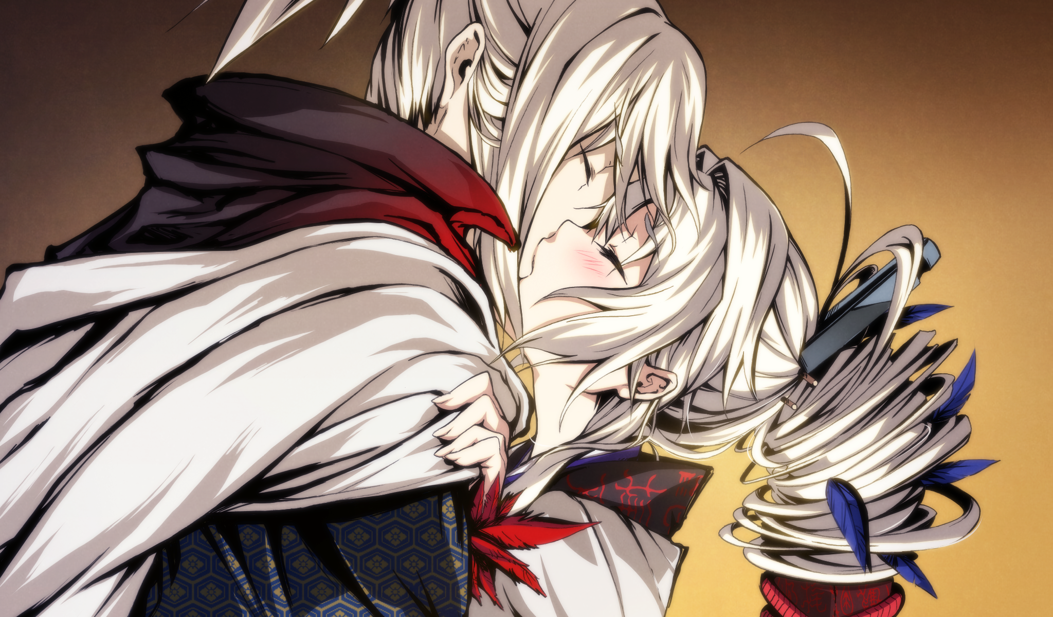 Anime Kajiri Kamui Kagura Anime Boy Girl Pcbots Love Art Kiss