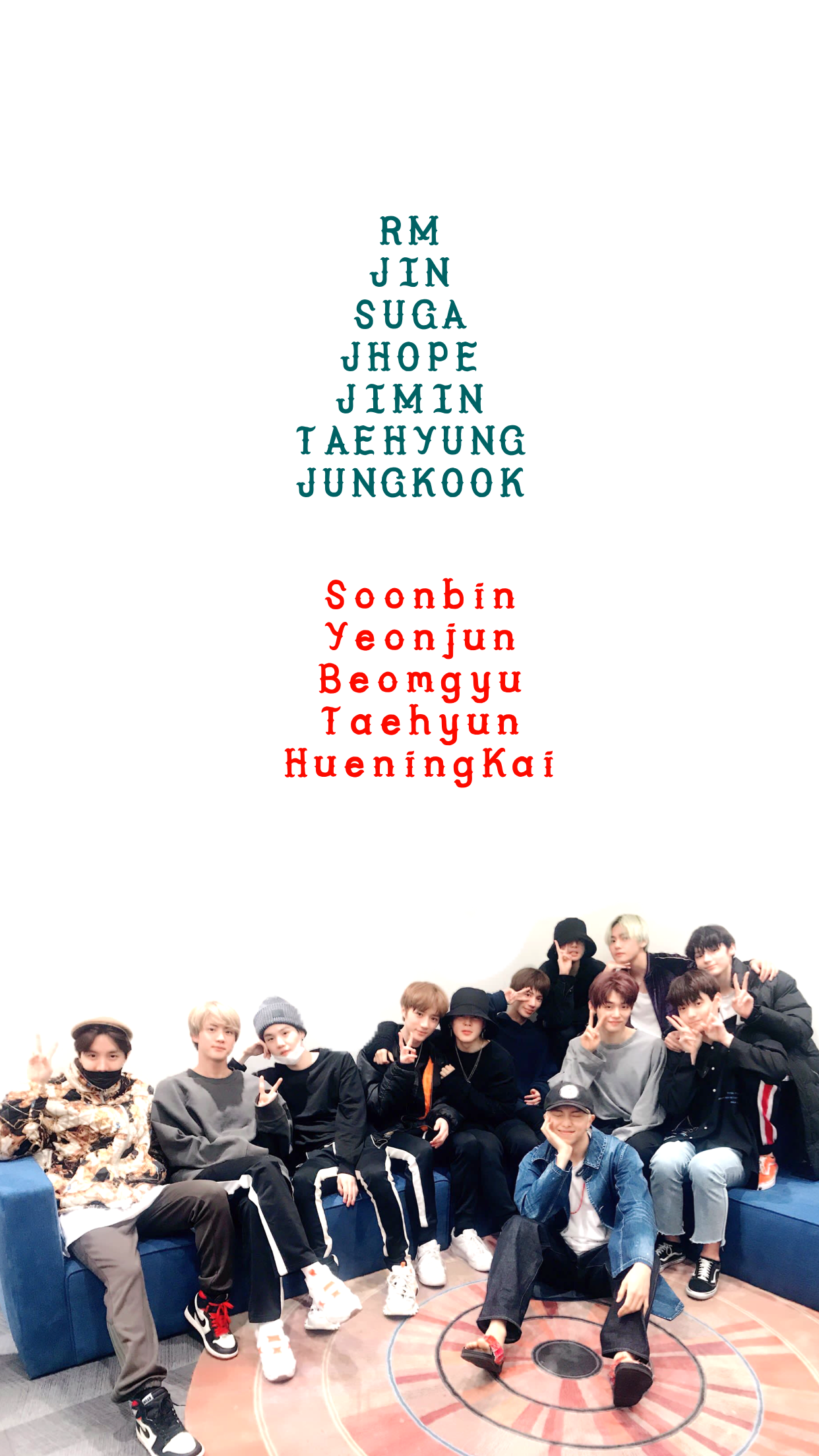 BTS x TXT wallpaper #TXT #BTS #bangtanboys #bangtansonyeondan