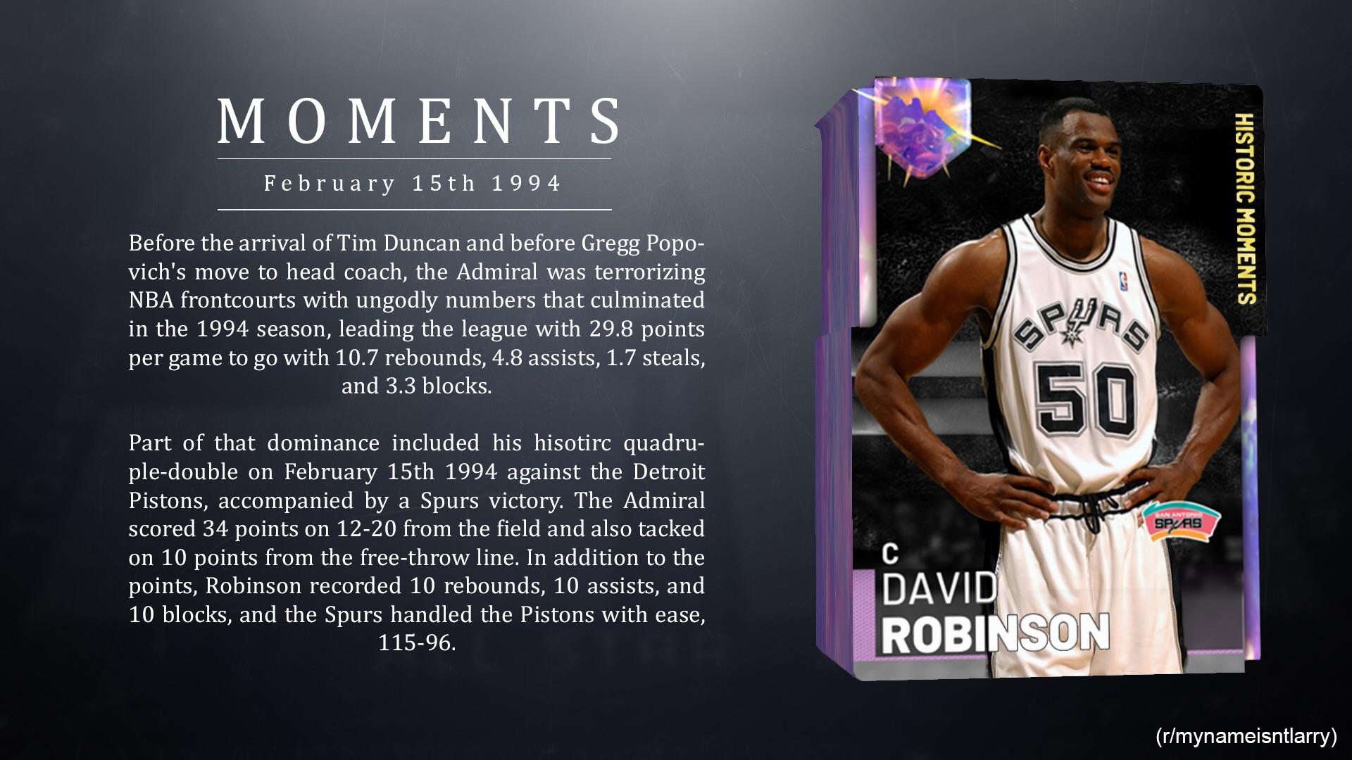 Historic Moments: David Robinson (Concept)