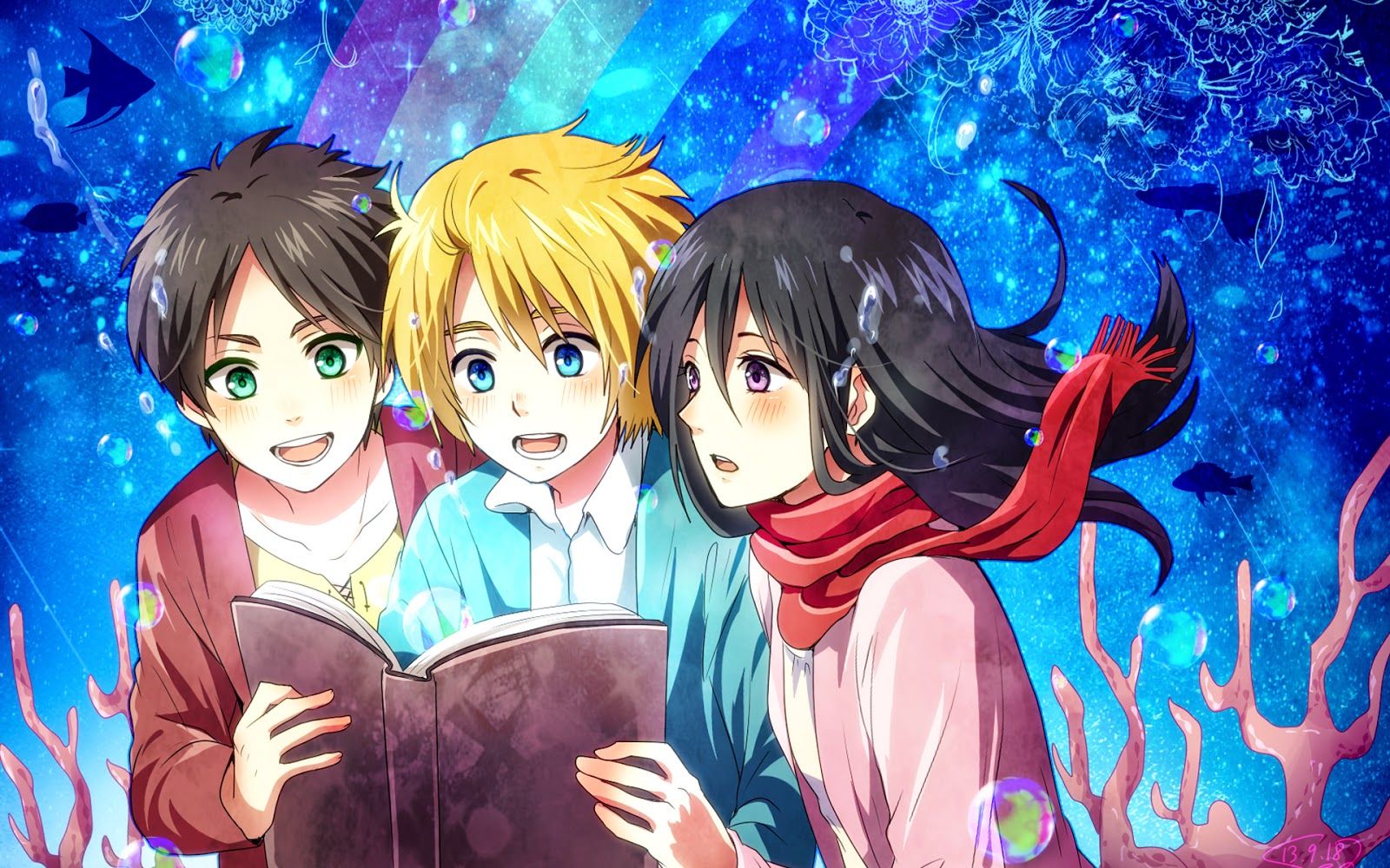 Free download Eren Jaeger Armin Arlert Mikasa Ackerman Attack