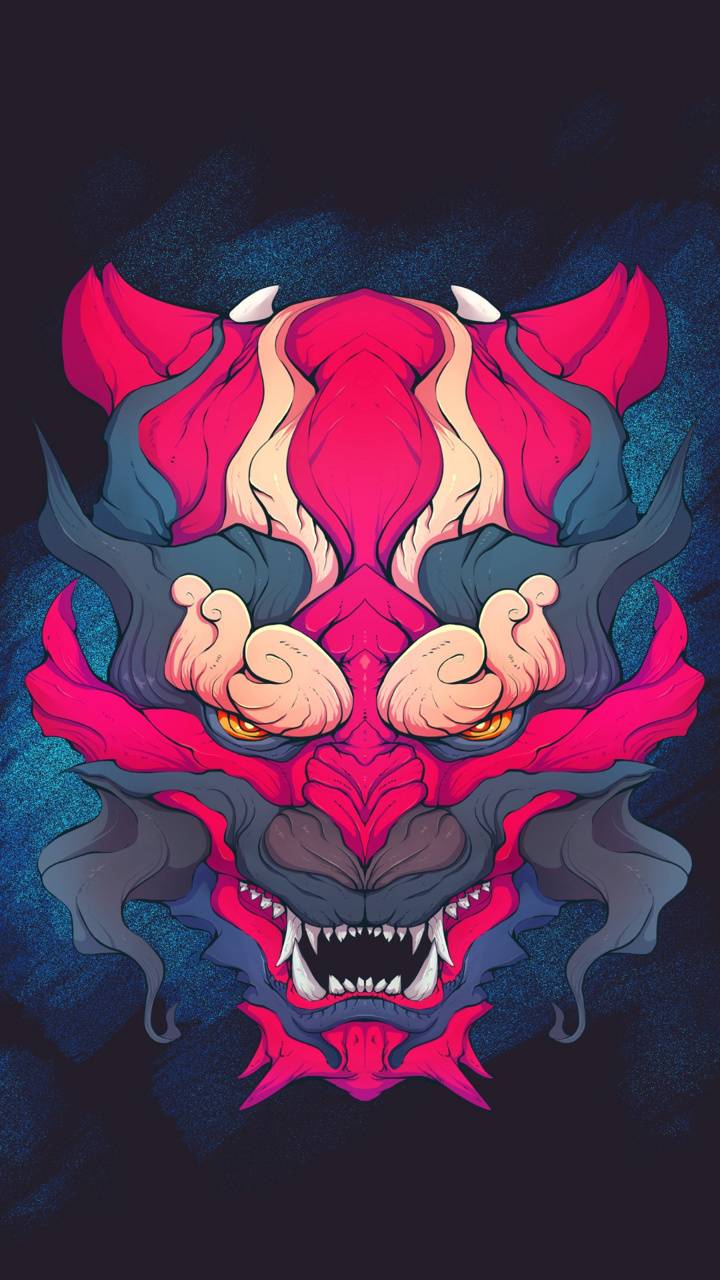 Vaporwave Oni wallpaper