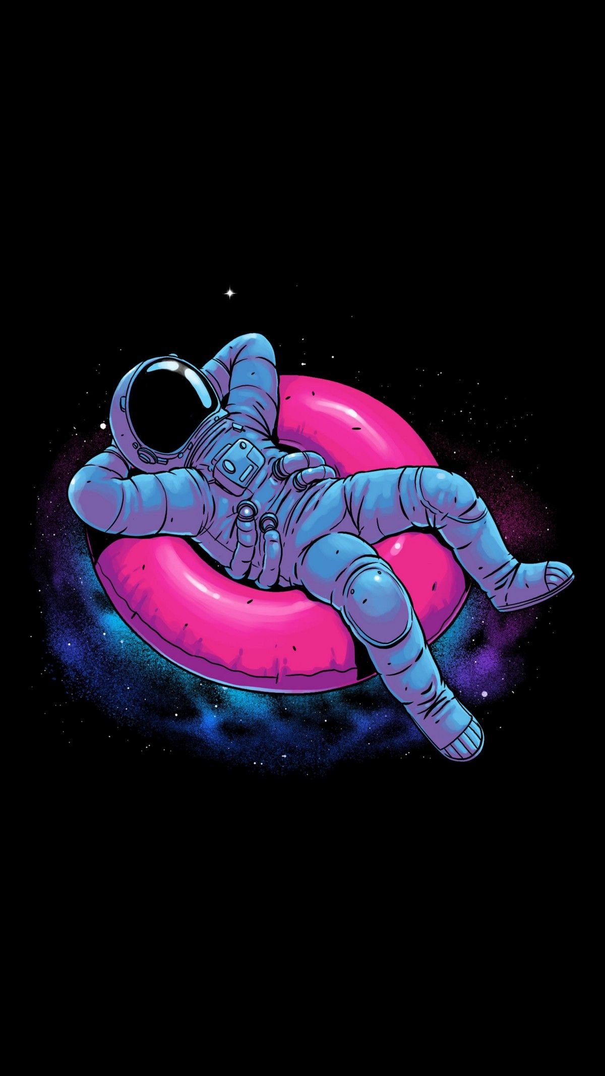 iPhone Wallpaper. Cartoon, Astronaut, Illustration, Graphic design, Space, Animation