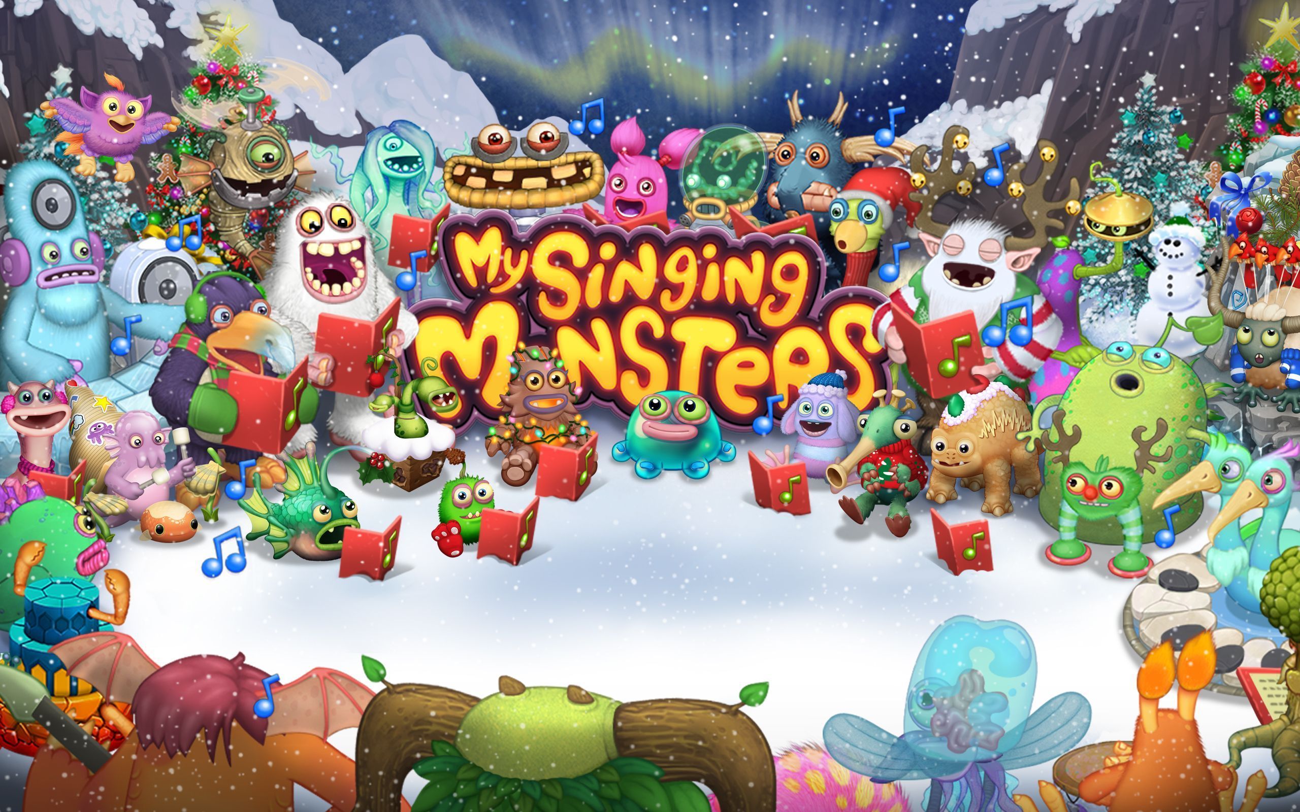My Singing Monsters: Holiday Wallpaper Blue Bubble