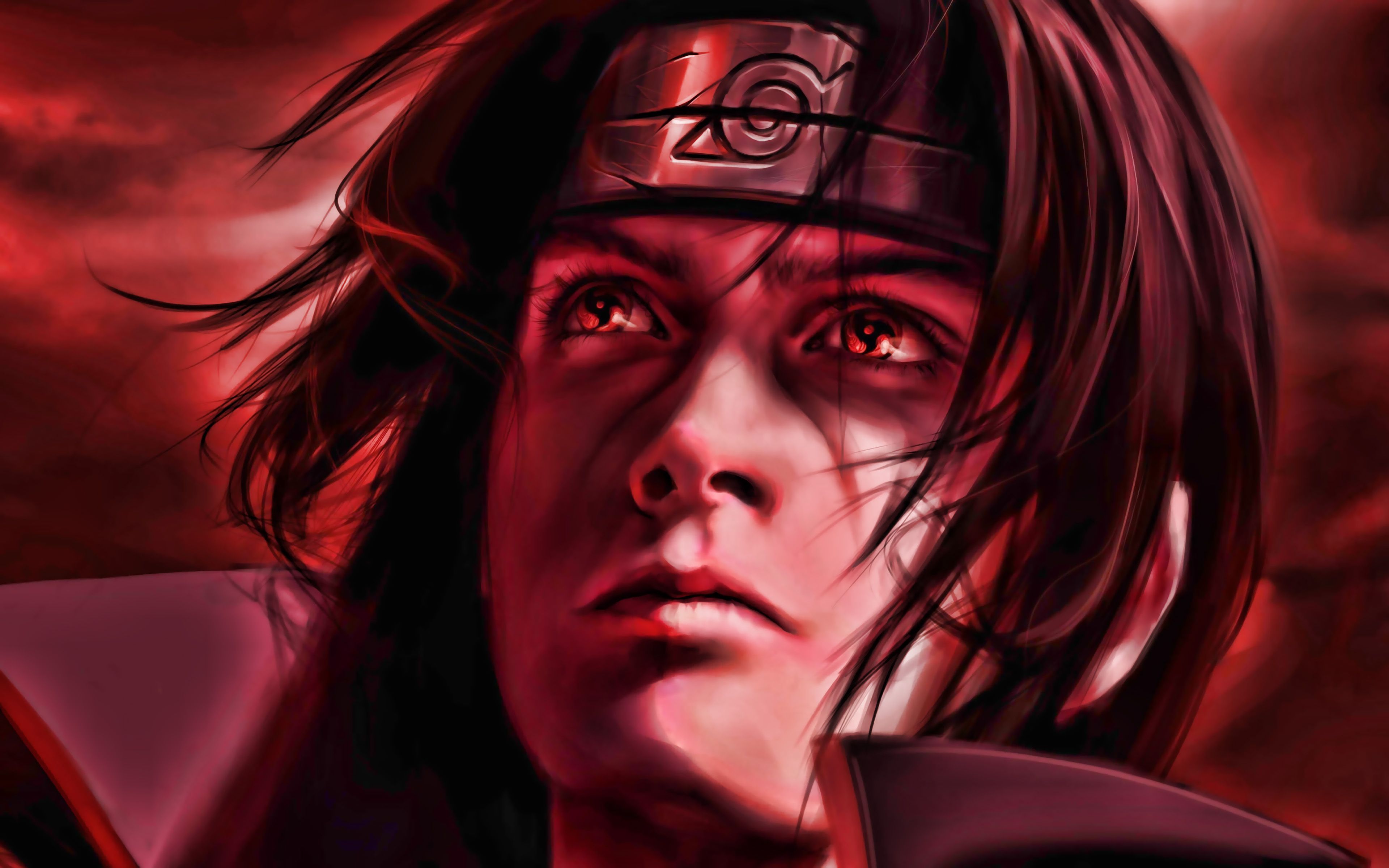 Download wallpapers 4k, Itachi Uchiha, Akatsuki, manga, red eyes, Naruto, Anbu Captain for desktop with resolution 3840x2400. High Quality HD pictures wallpapers
