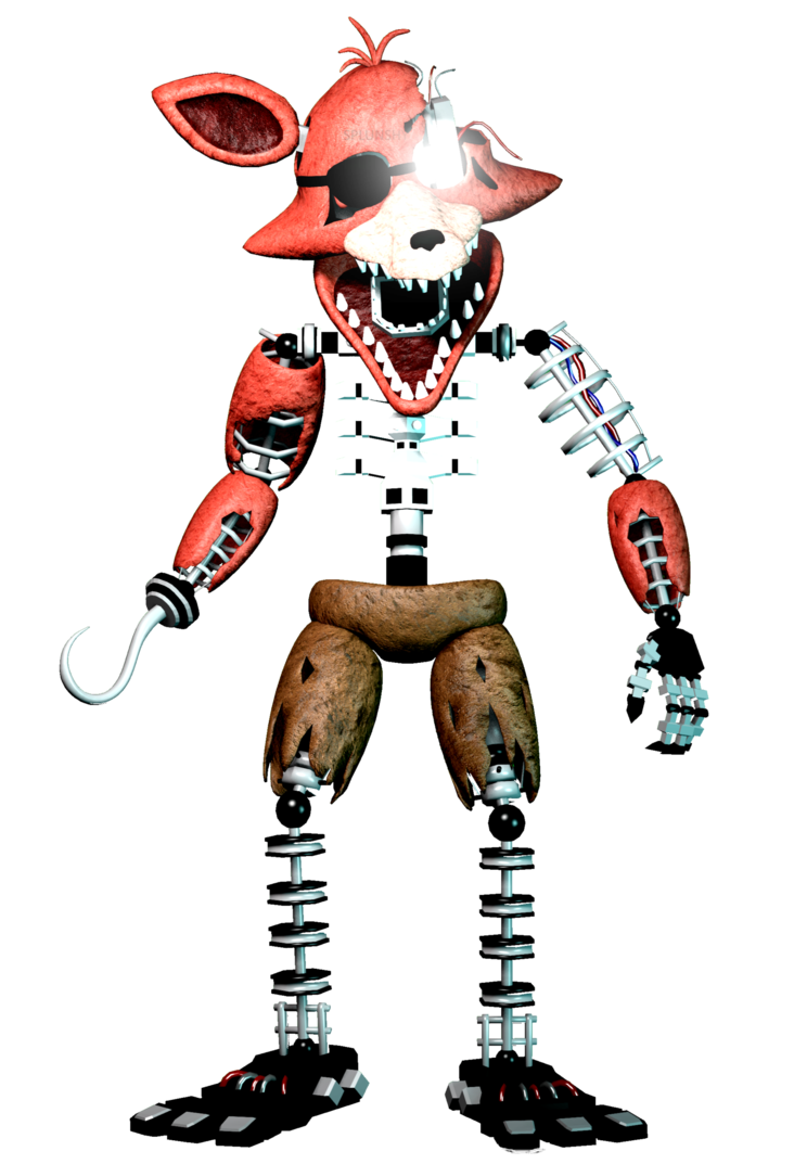 On devianart. Ignited Foxy model. Fnaf coloring