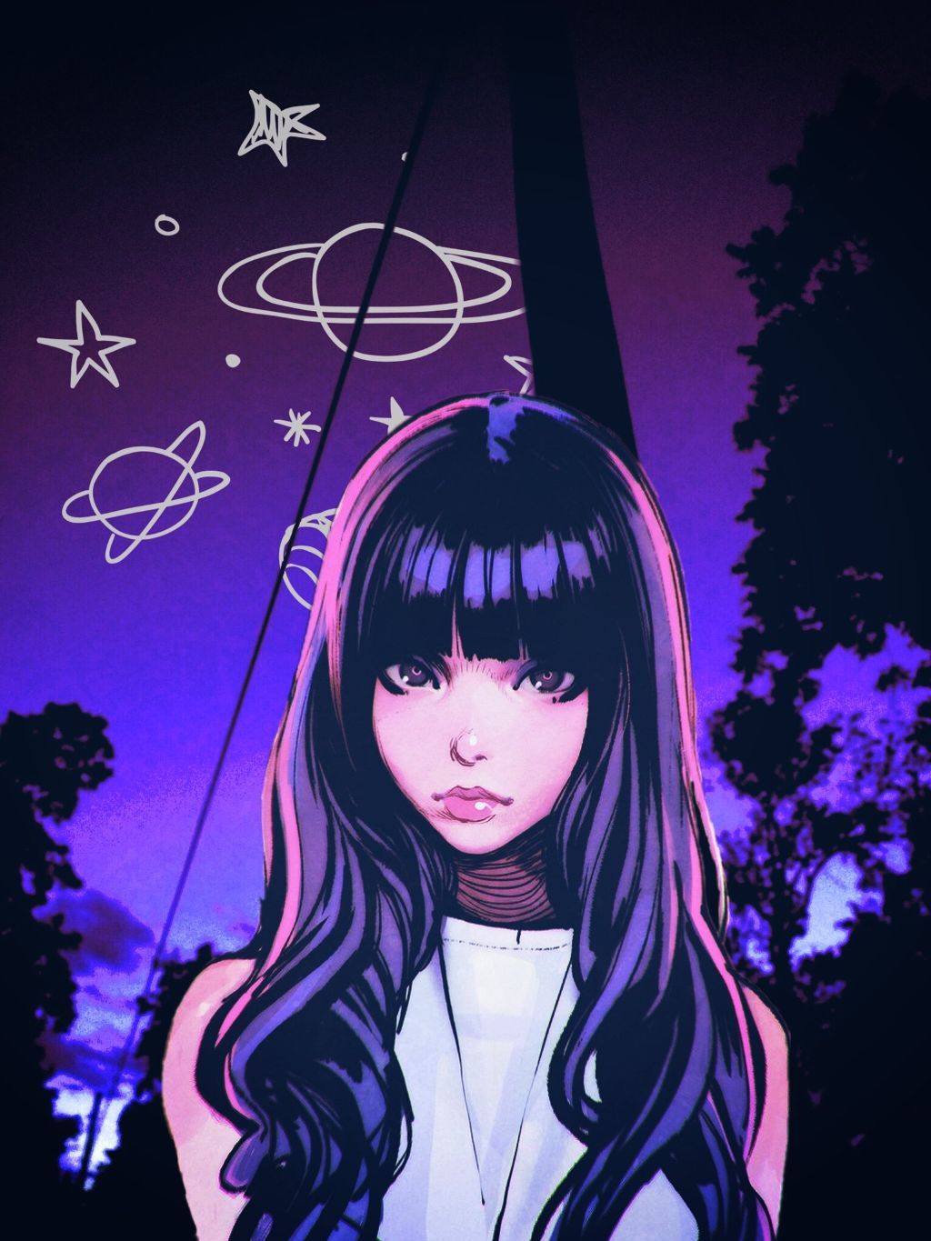 Anime Girls Aesthetic Wallpaper Anime Girl Purple Aesthetic | Hot Sex ...