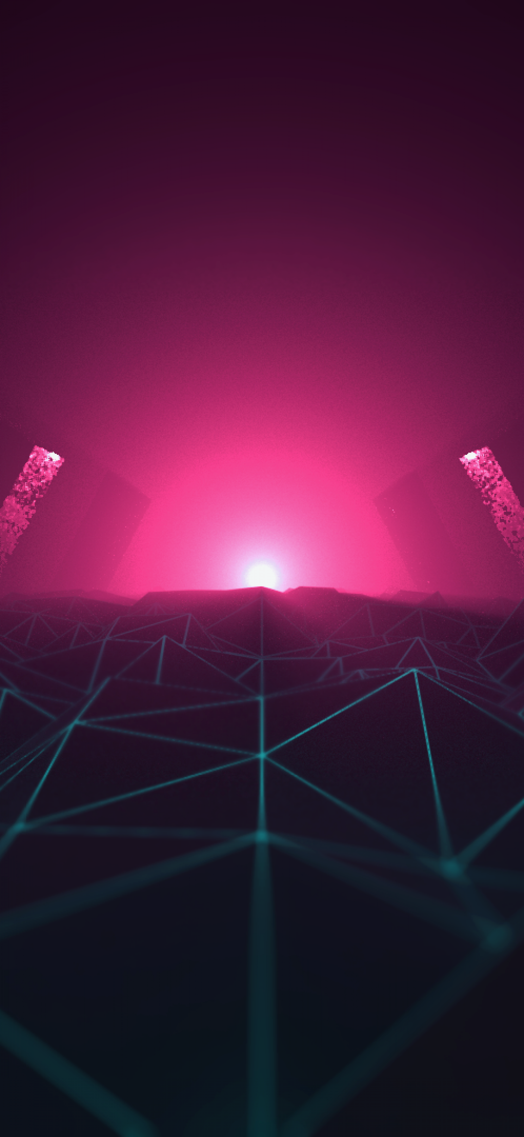Download 1080x2340 Synthwave, Retro Wave, Neon Light, Path