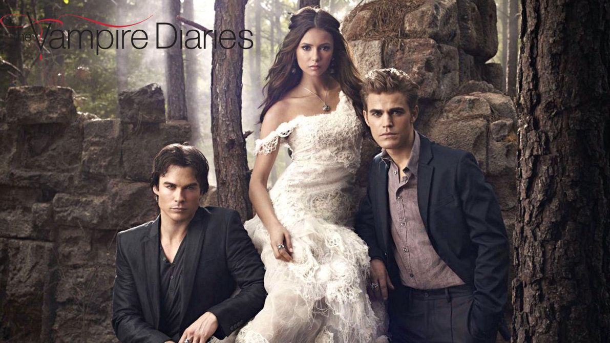 Beautiful Elena & The Salvatore Brothers (Desktop Wallpaper)
