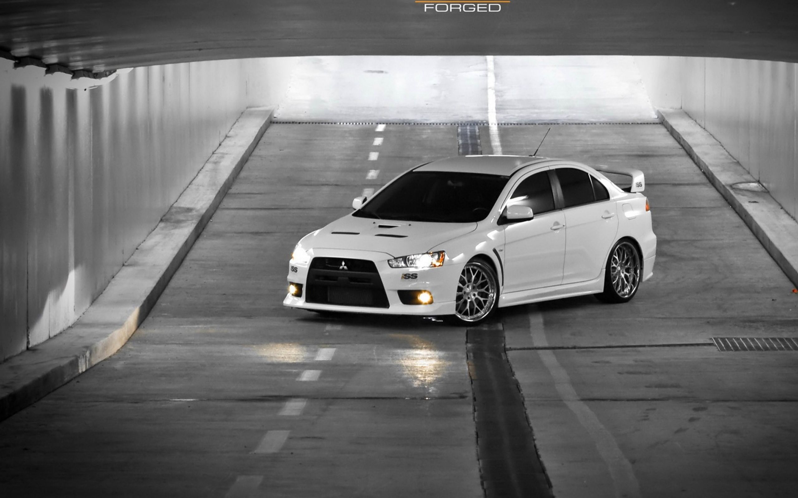 Download wallpaper Mitsubishi Lancer Evolution X, parking, tunned