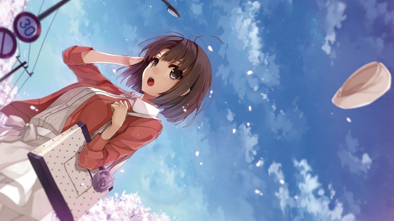 anime girls, Anime, Sky, Clouds, Saenai Heroine no Sodatekata
