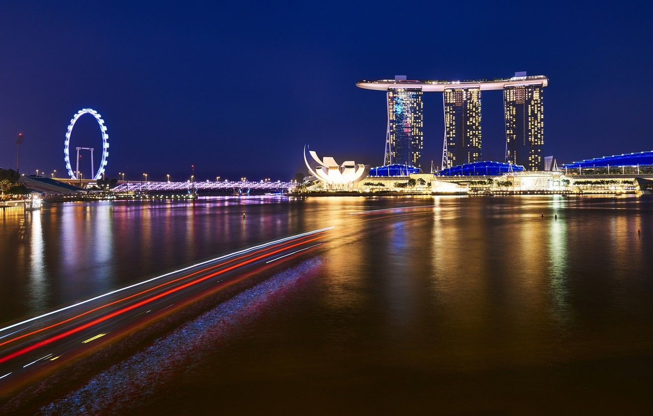 Wallpaper Night, The city, Singapore, Night Landscape image