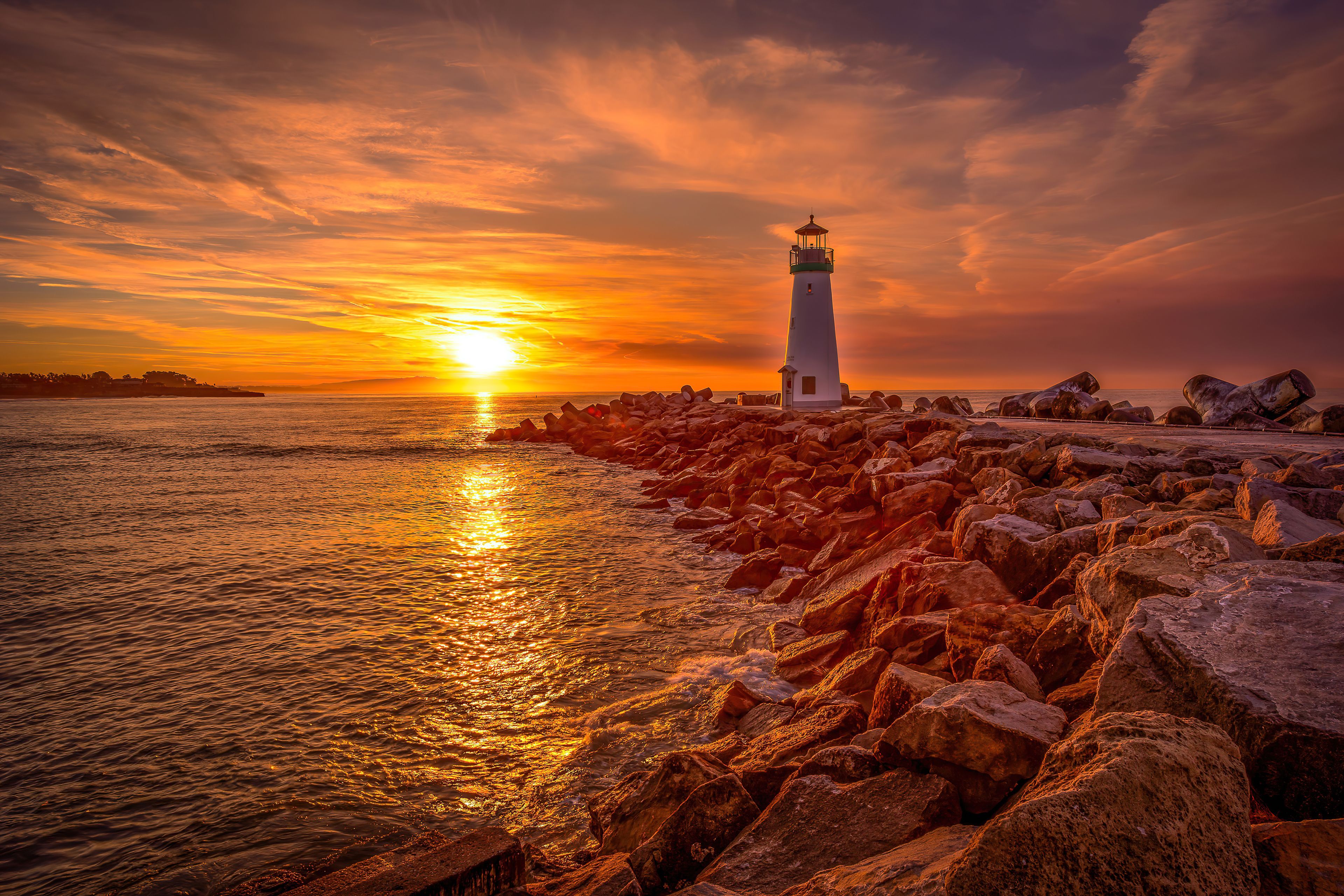 Lighthouse Sunrise And Sunset 4k, HD Nature, 4k Wallpaper, Image, Background, Photo and Picture