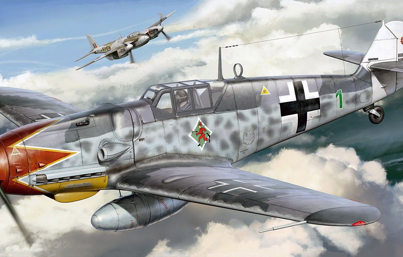Wallpaper Messerschmitt, Bf. Luftwaffe, Single Engine Piston Fighter Low, The Most Popular Model BF BF109 G 6 Image For Desktop, Section авиация