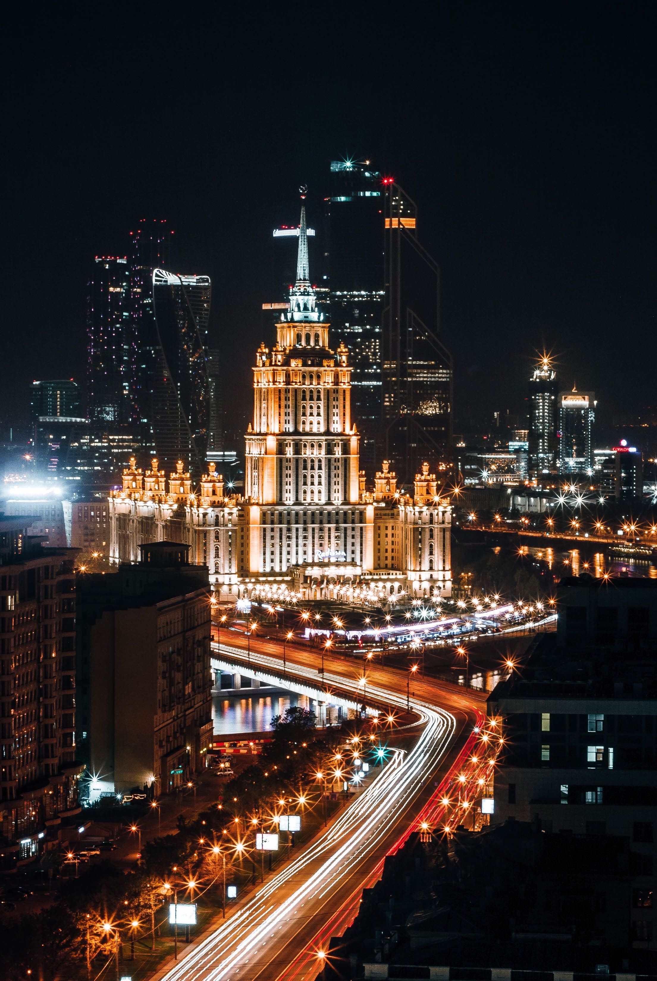 Download wallpaper 2209x3295 moscow, russia, night city