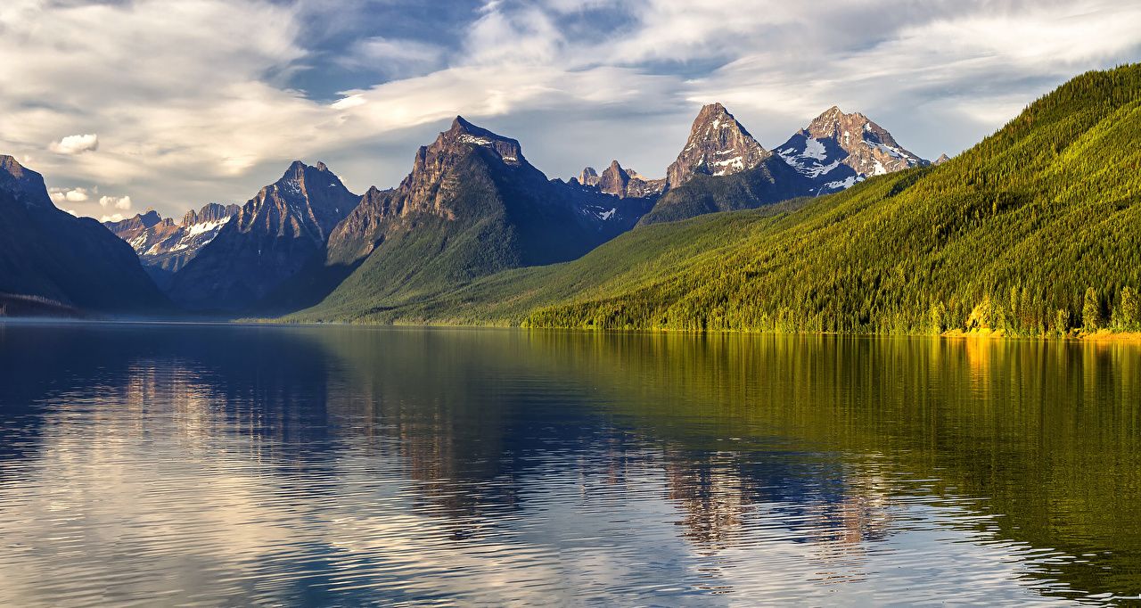 Image USA Lake McDonald Glacier National Park Nature Mountains park