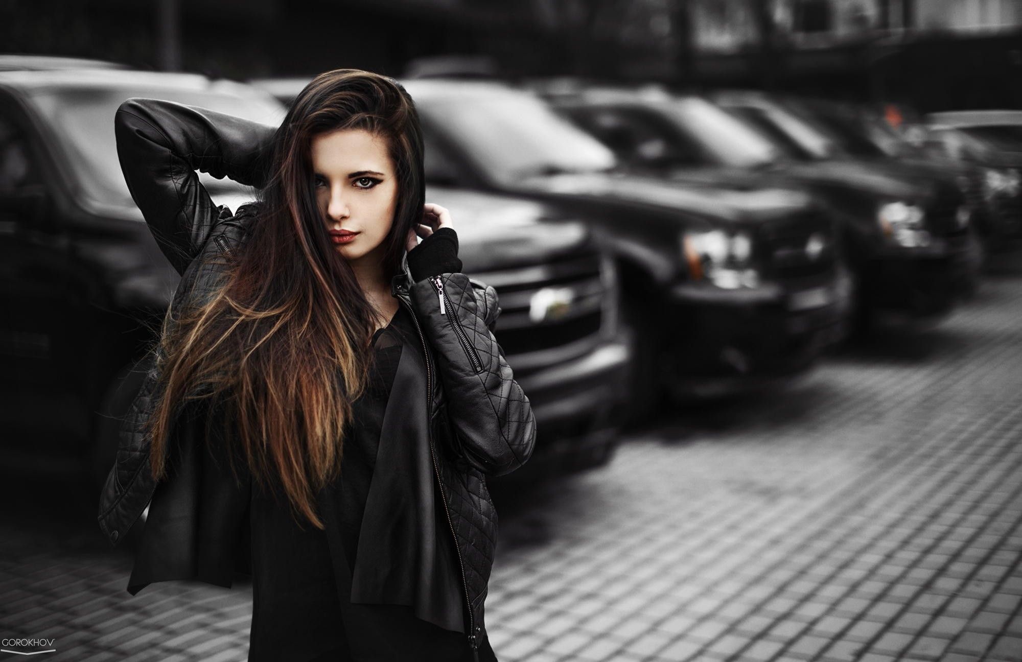Girl with Mafia Cars. Beauty model, Long hair styles, Car girls