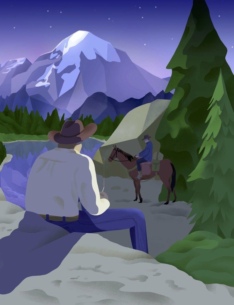 Brokeback Mountain. Brokeback mountain, Mountain illustration