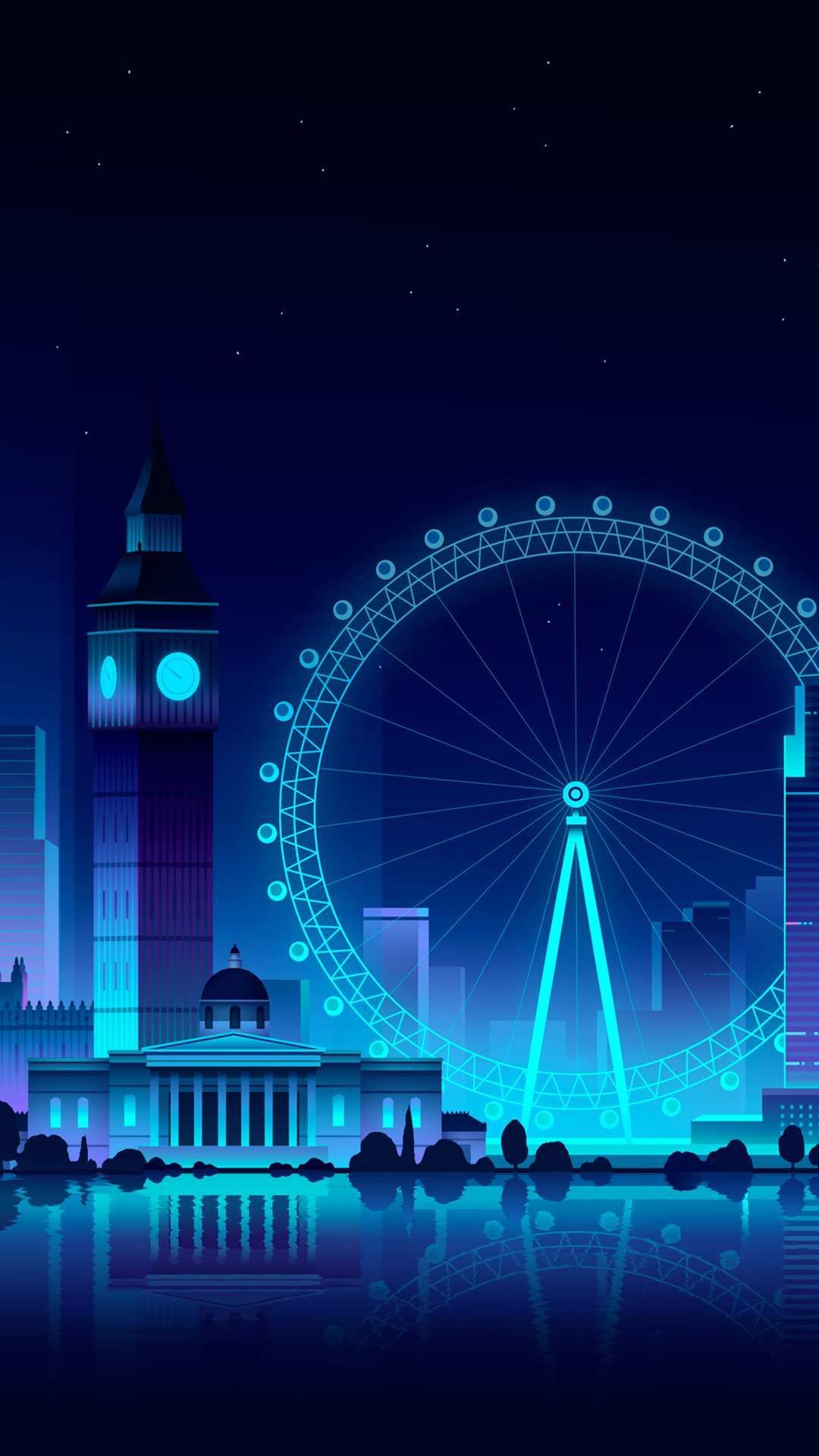 London Eye Ferris Wheel iPhone Wallpaper. London