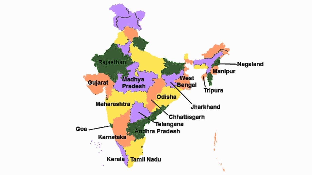 India States Song 29 States And 7 Union Territories Of 29