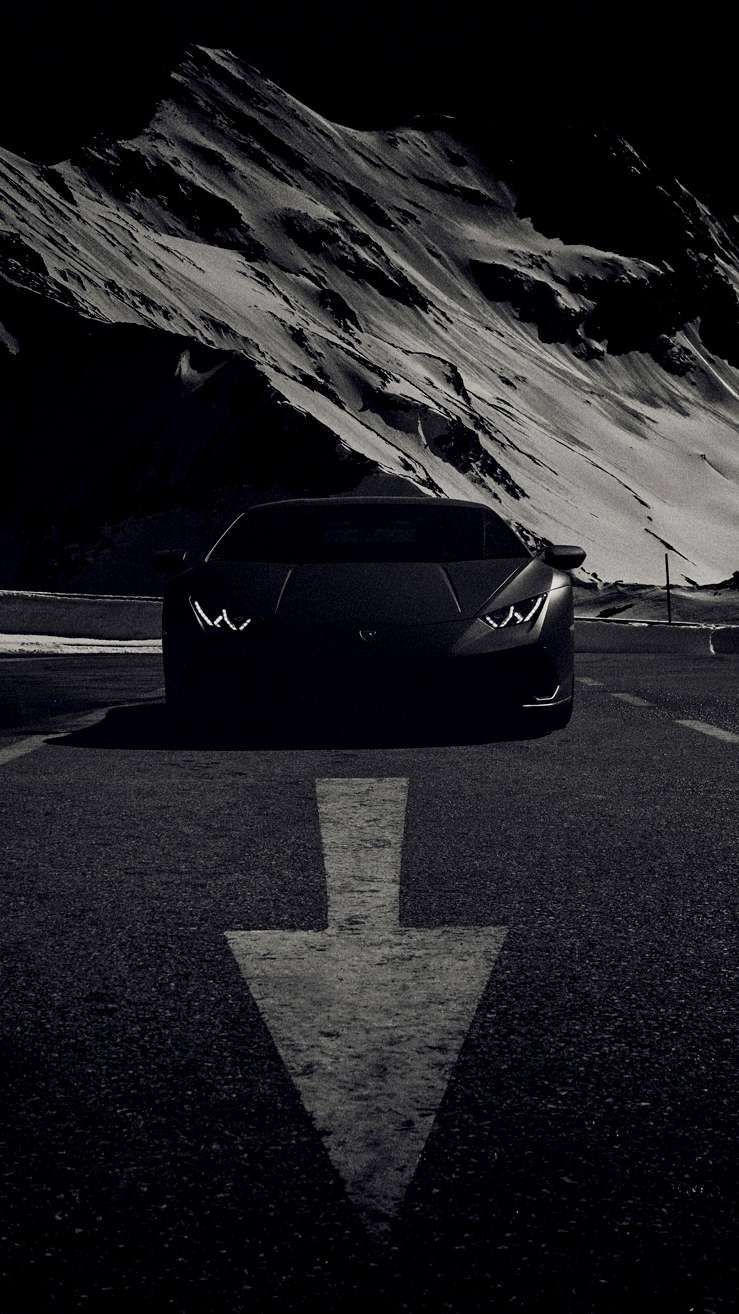 Lamborghini matt black iPhone Wallpaper. Black car wallpaper