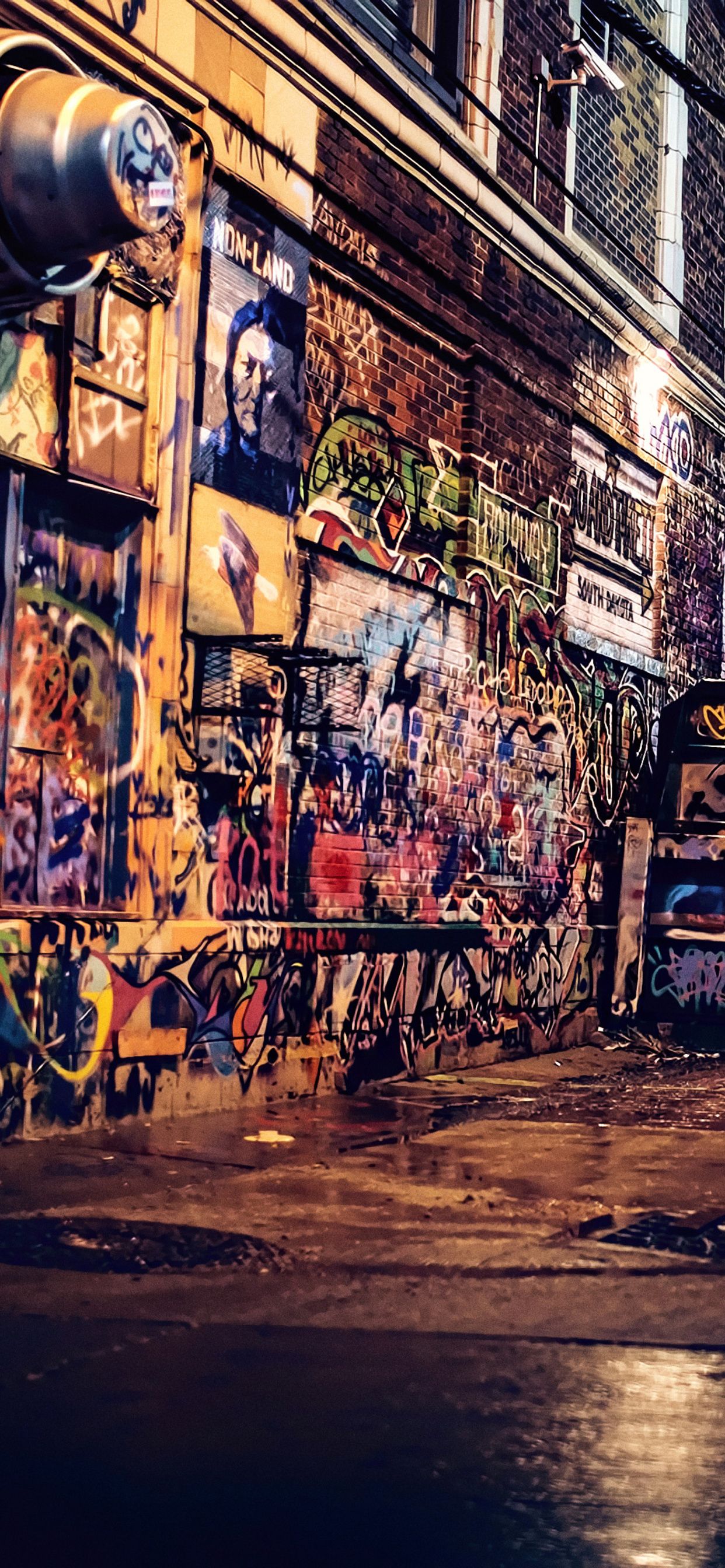 Graffiti Wall Night 4k iPhone XS MAX HD 4k Wallpaper