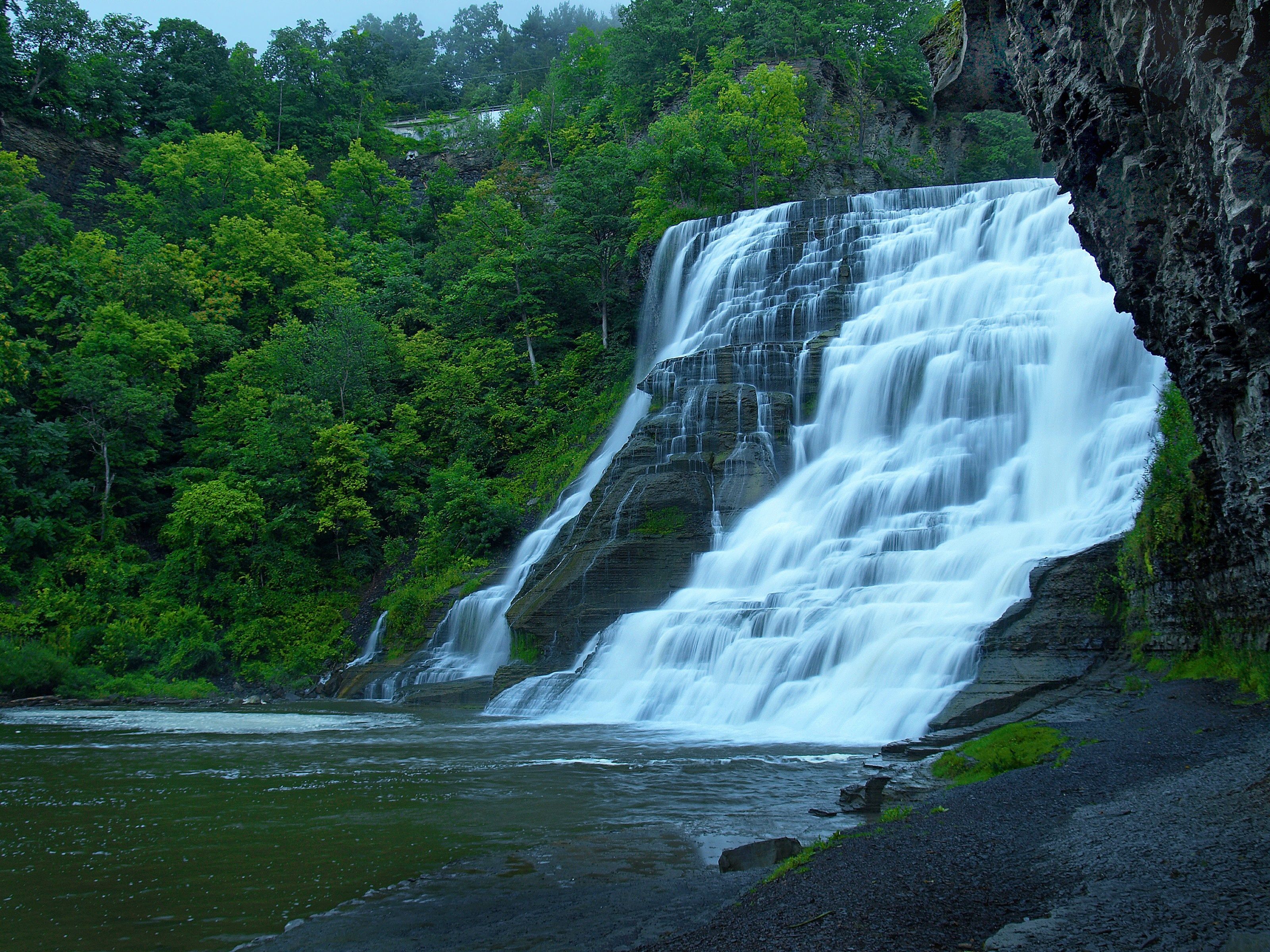 Waterfall cascade nature wallpaperx2400