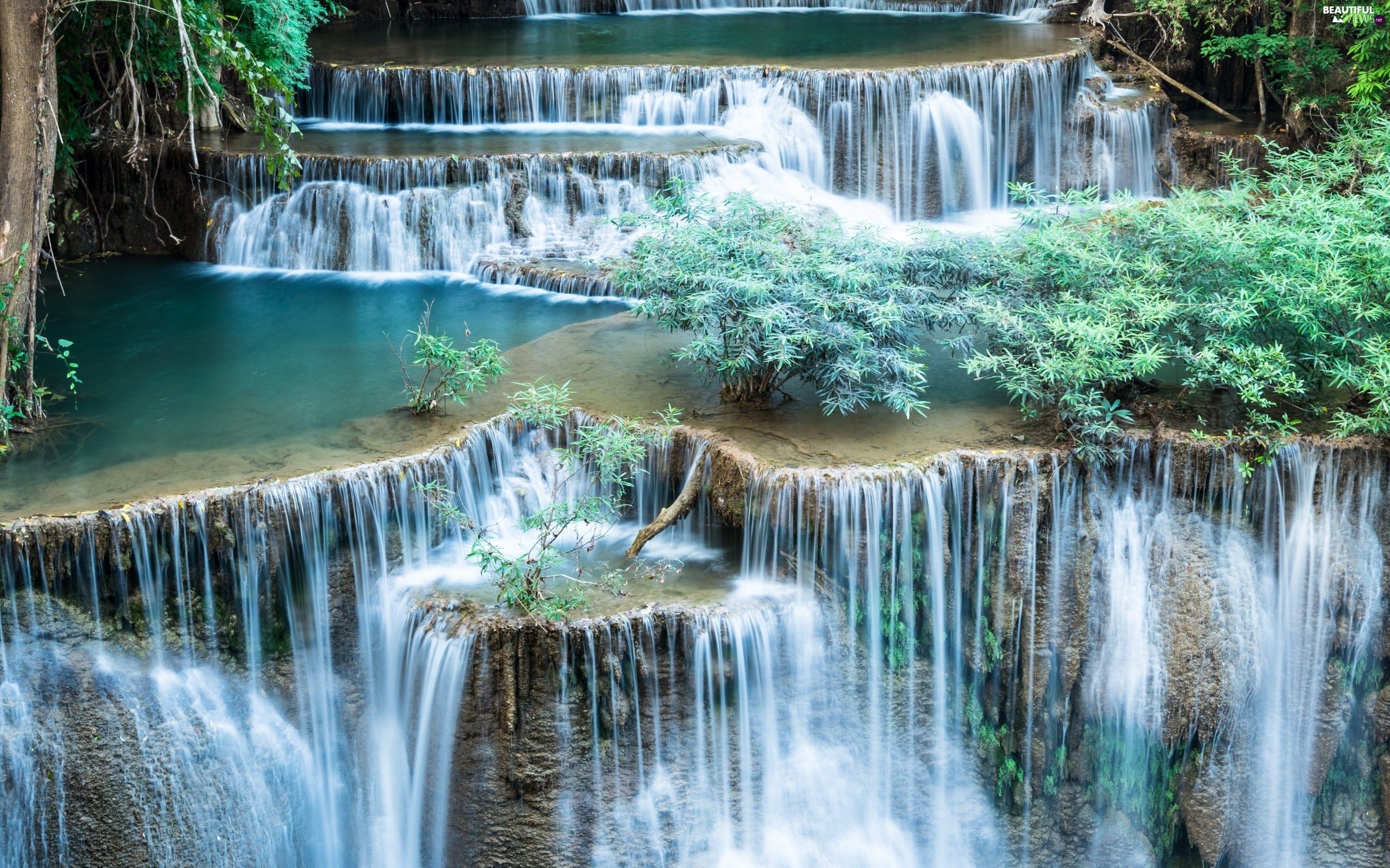 waterfall, Water Cascades views wallpaper: 2880x1800