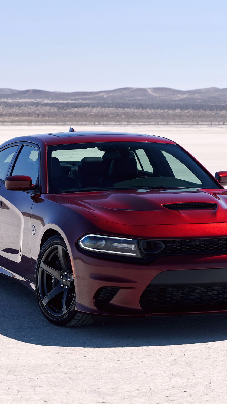 Download Red, front, Dodge Charger SRT Hellcat, 2019 wallpaper