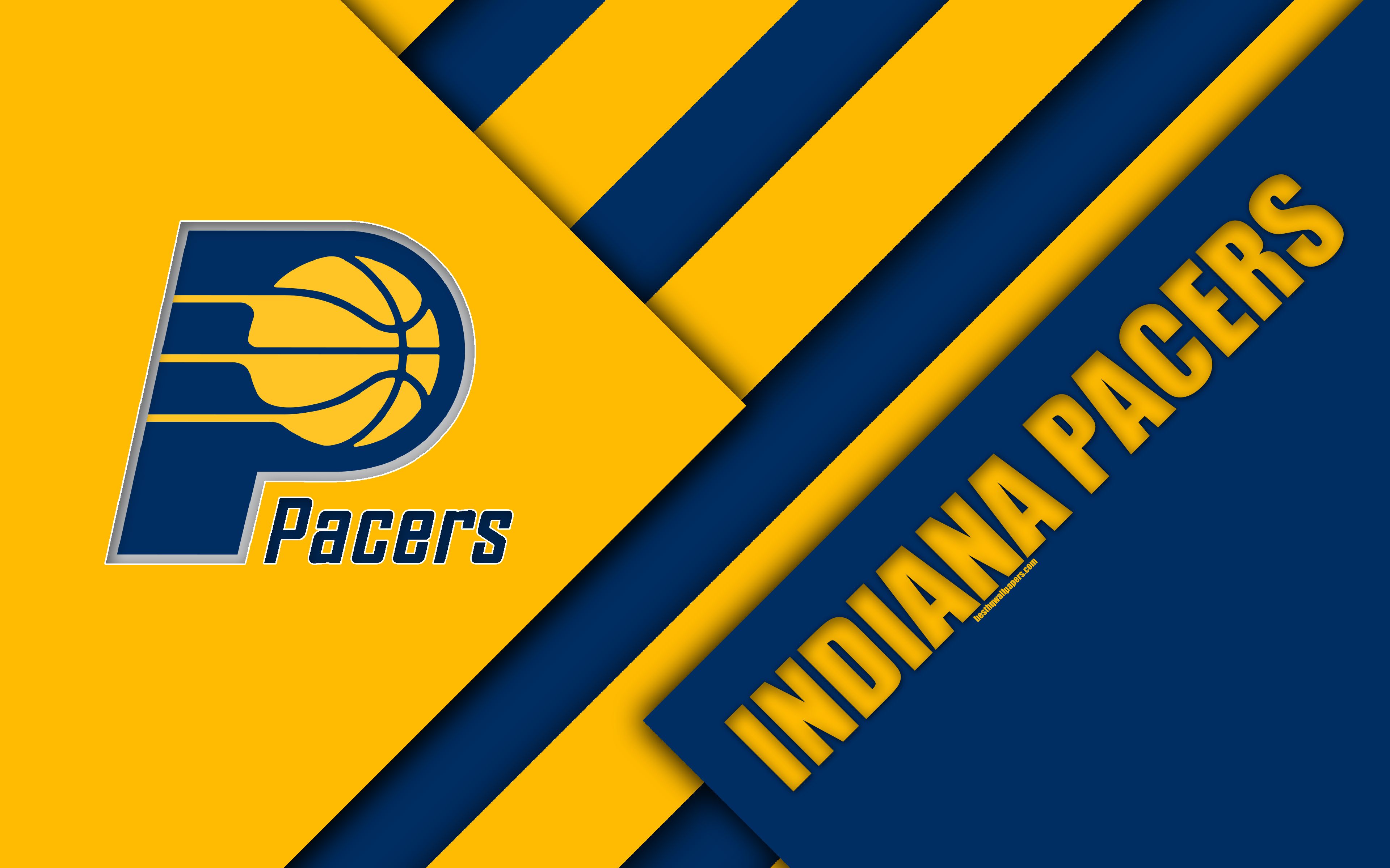 Download wallpaper Indiana Pacers, NBA, 4k, logo, material design