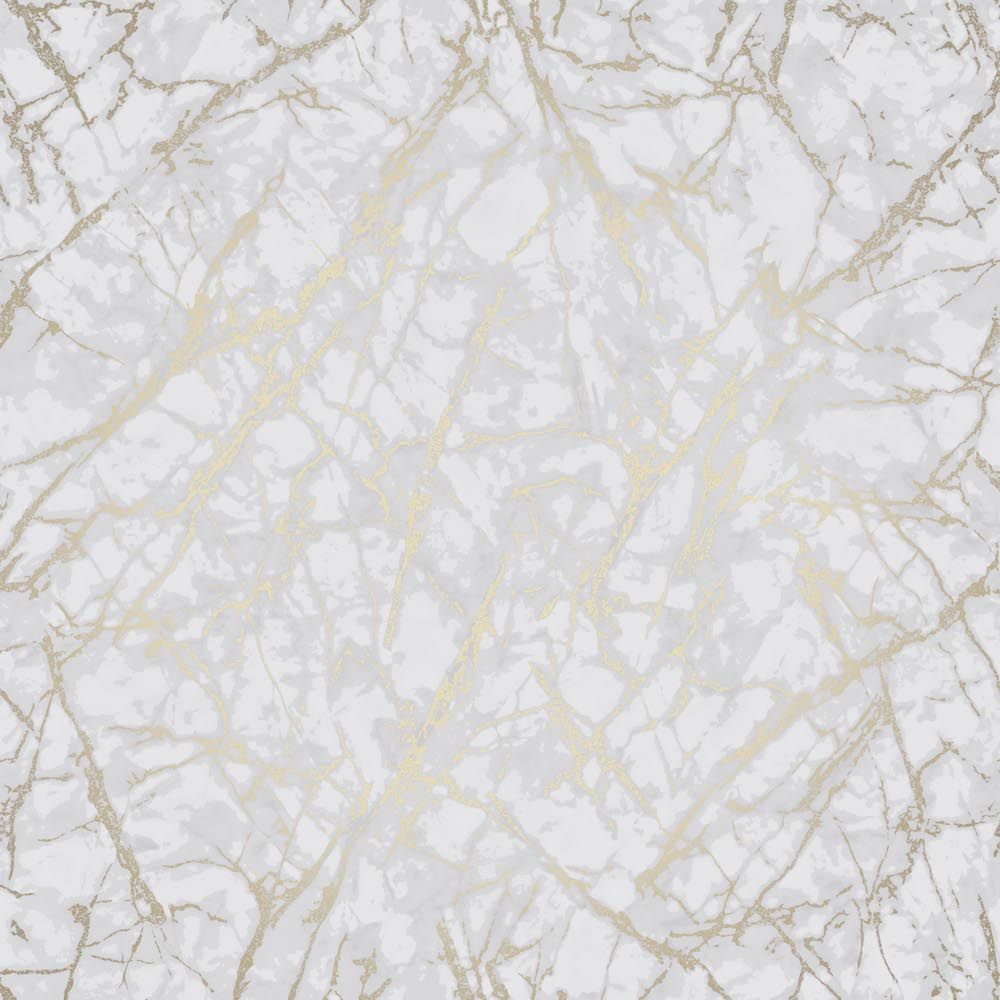 Fine Decor Metallic Marble White / Gold Wallpaper FD42270