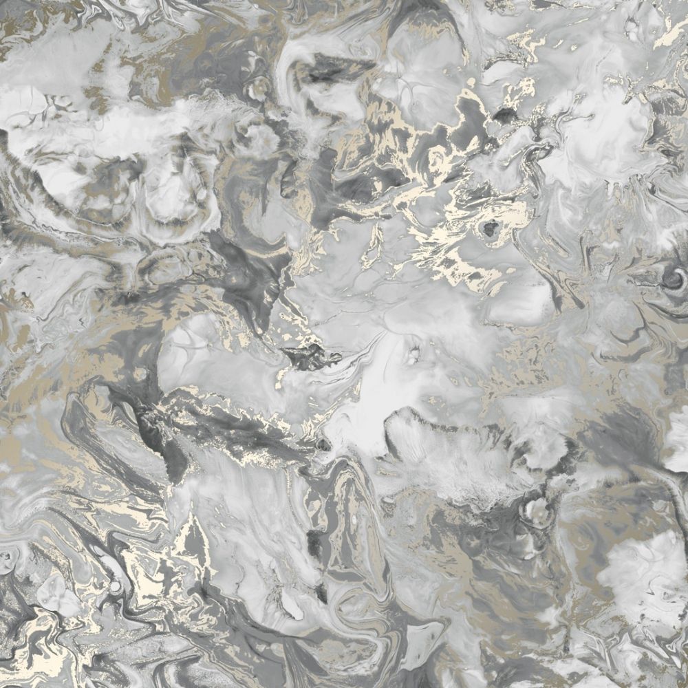Liquid Marble Wallpaper Grey, Gold from I Love