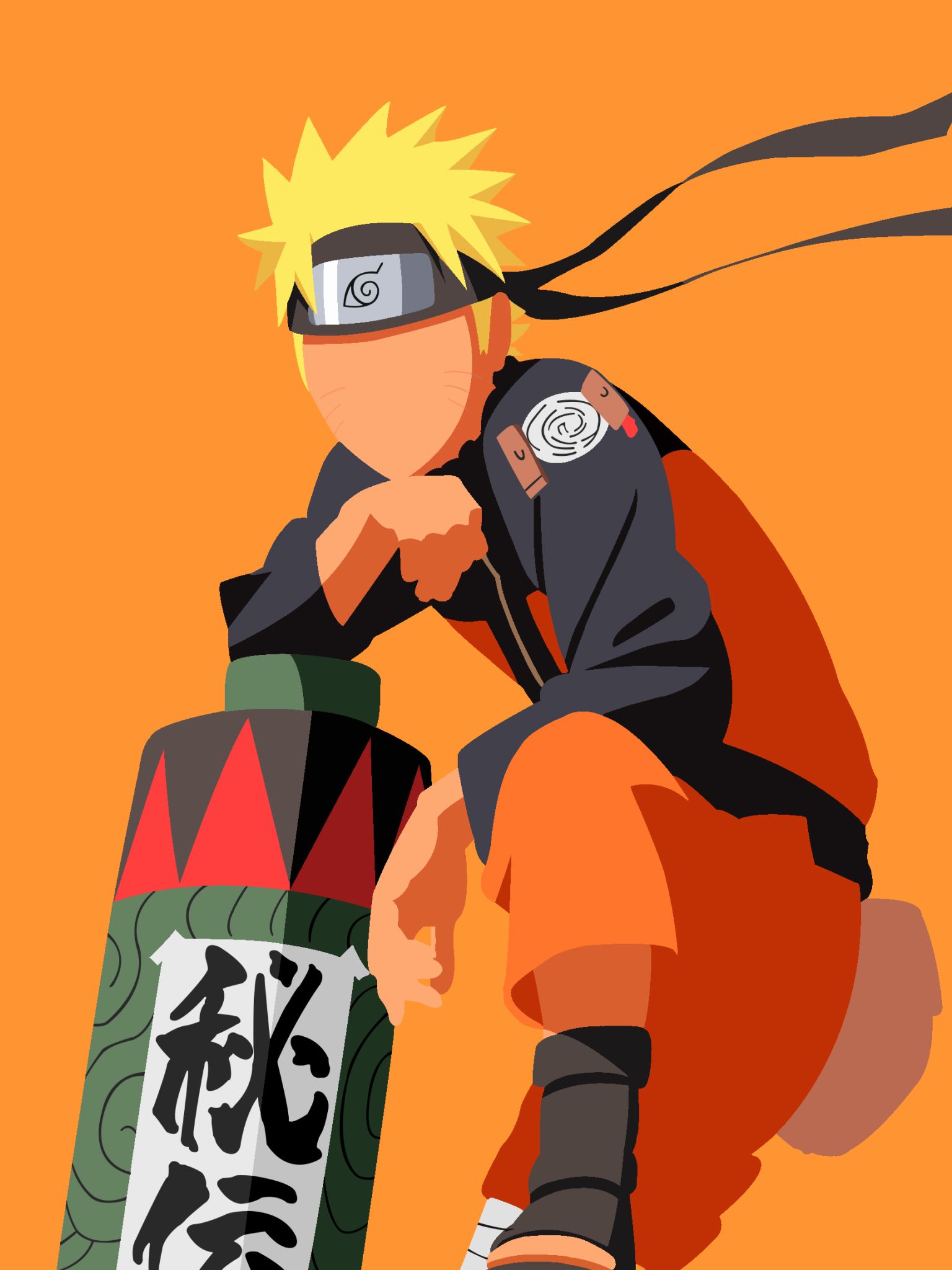 Naruto Uzumaki Minimalist 1536x2048 Resolution Wallpaper