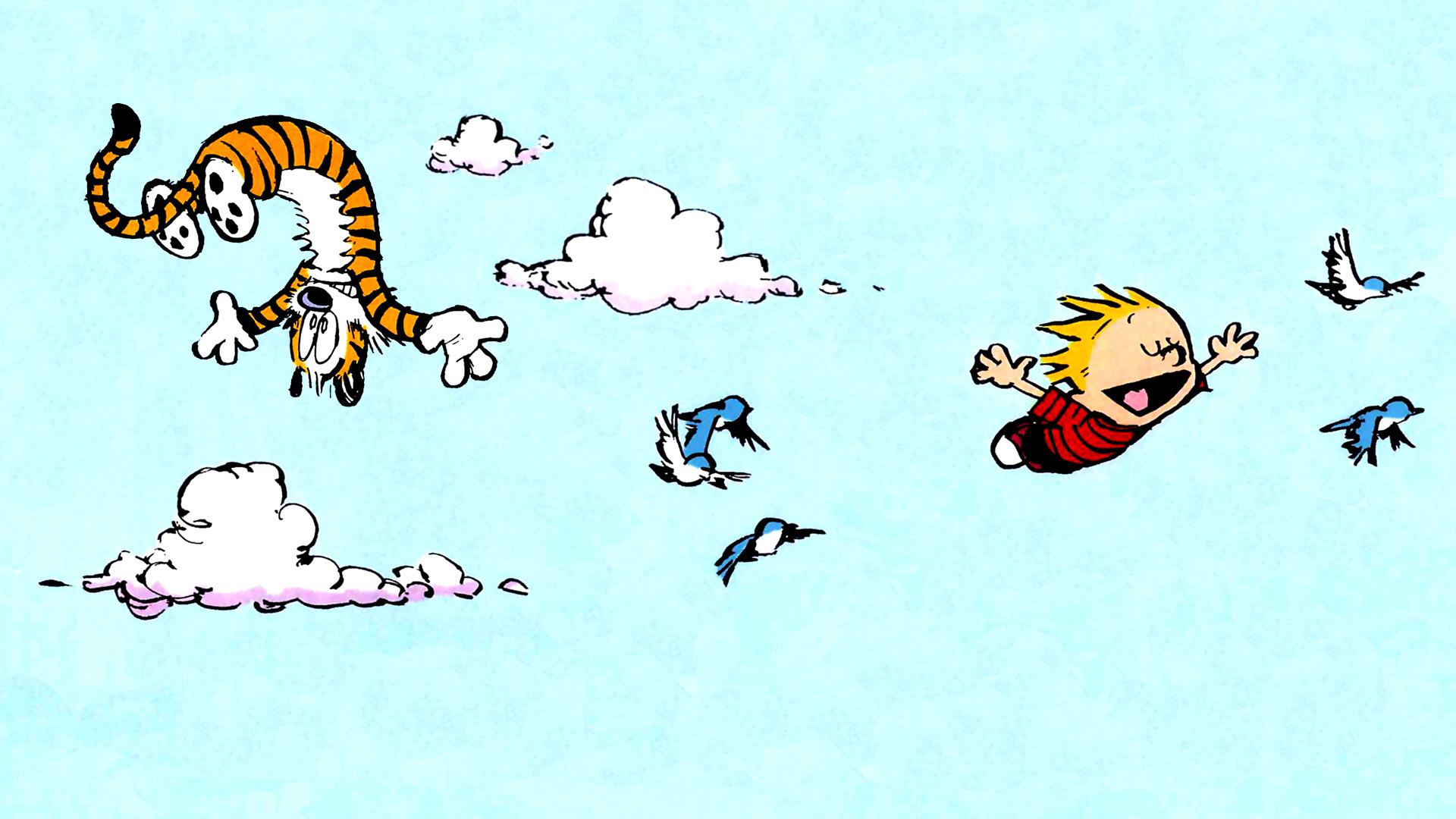 Cute Calvin and Hobbes Wallpaper