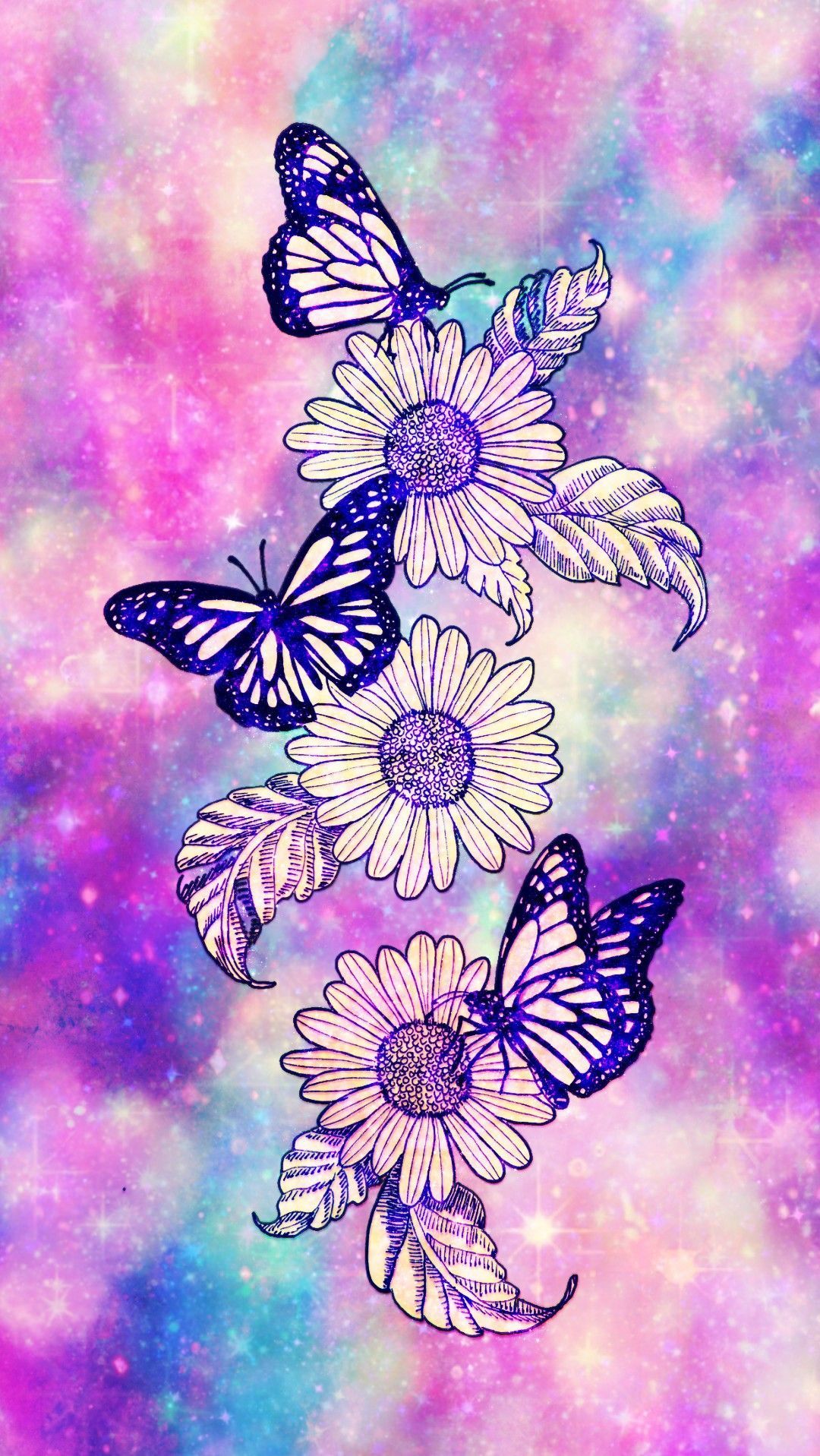 Galaxy Sunny Sunflowers, made by me #flowers #floral #background