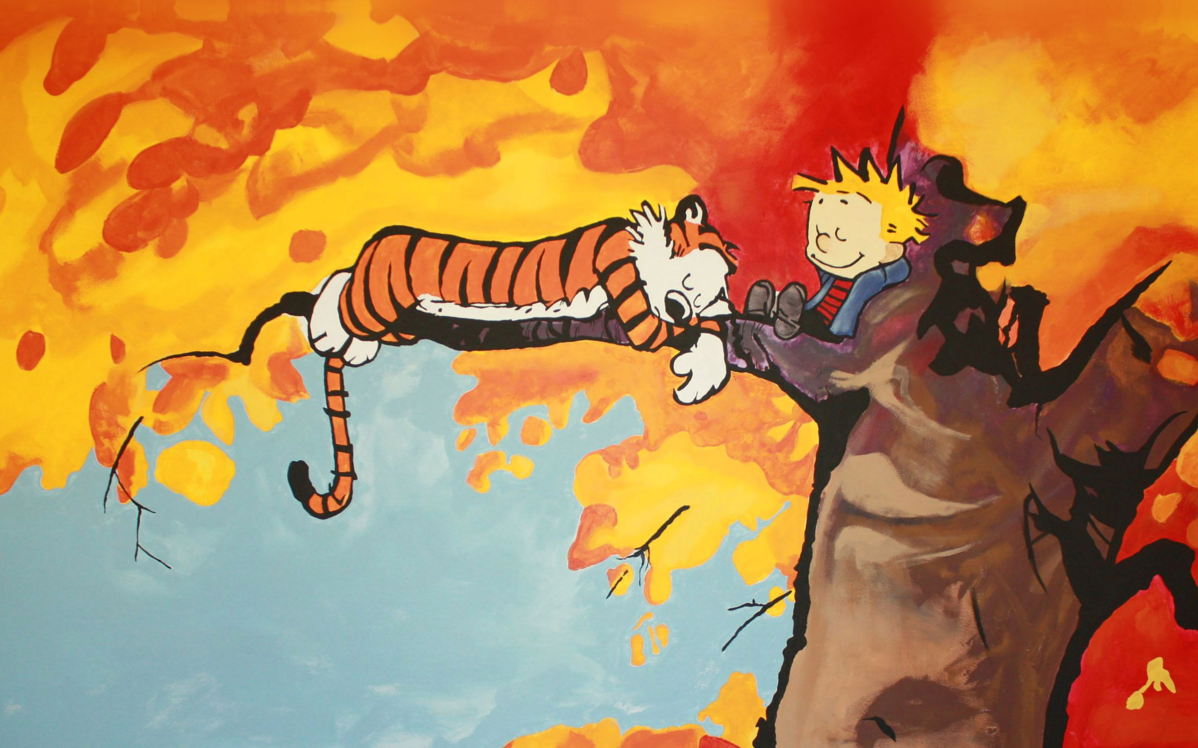 Calvin And Hobbes Tree Nap Illust Art