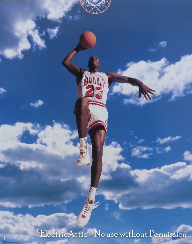 Vintage New Old Stock 16 x 20 Nike Michael Jordan in the Sky NBA
