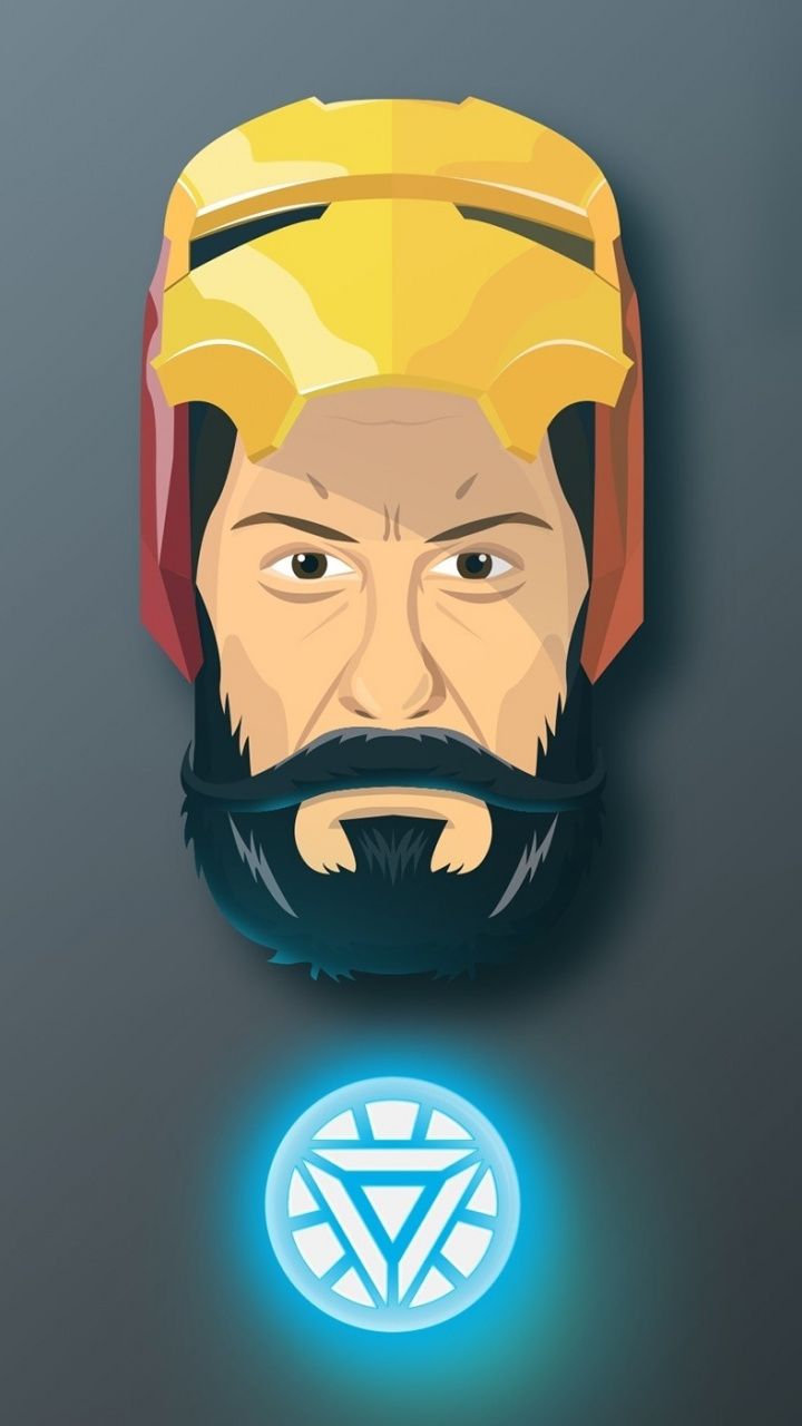 Beard, Iron man, superhero, artwork, 720x1280 wallpaper