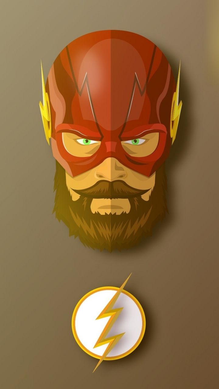 Beard, superhero, artwork, Flash, 720x1280 wallpaper