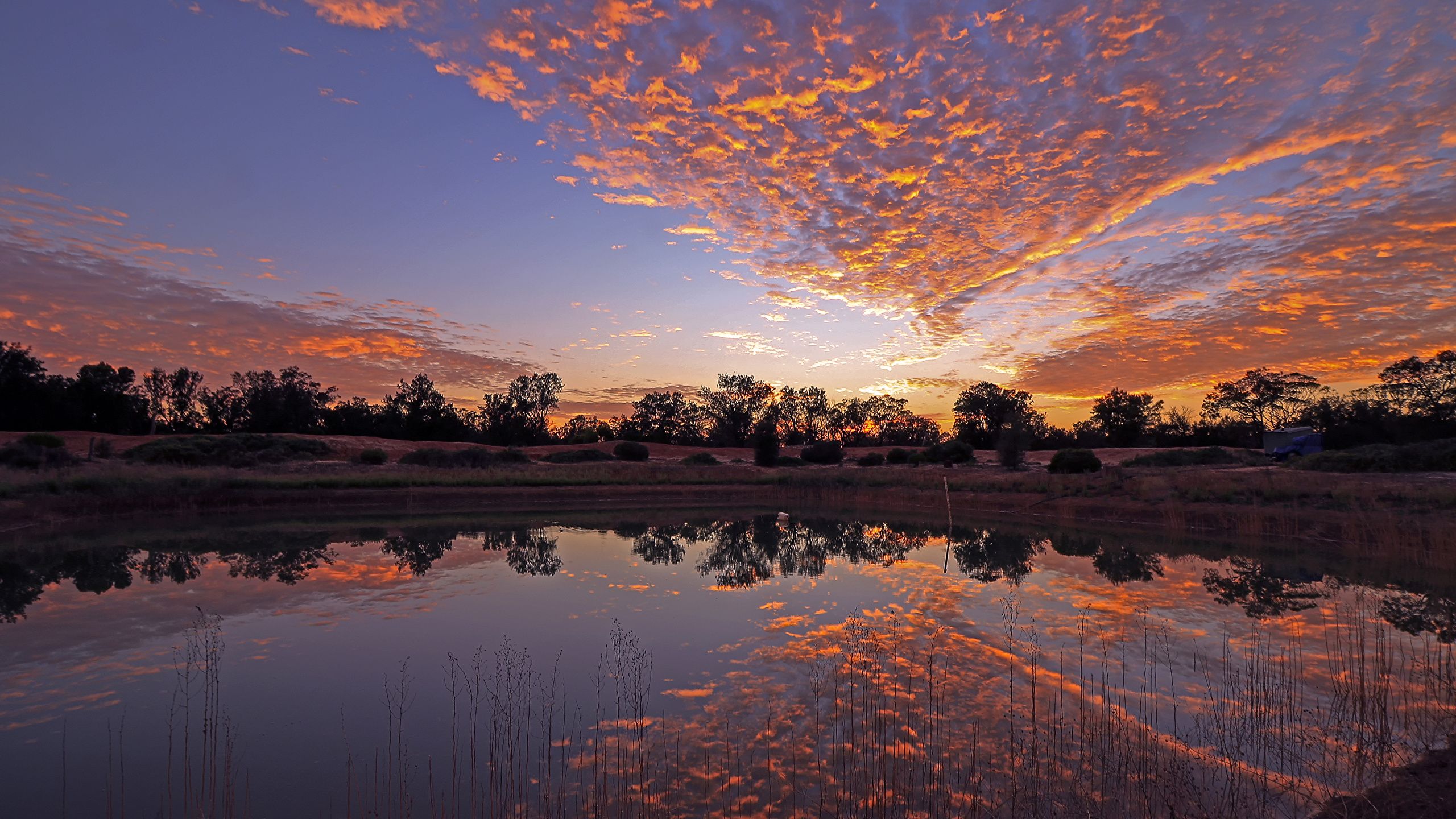 Photo Australia Gluepot Nature Sky Lake sunrise and sunset 2560x1440