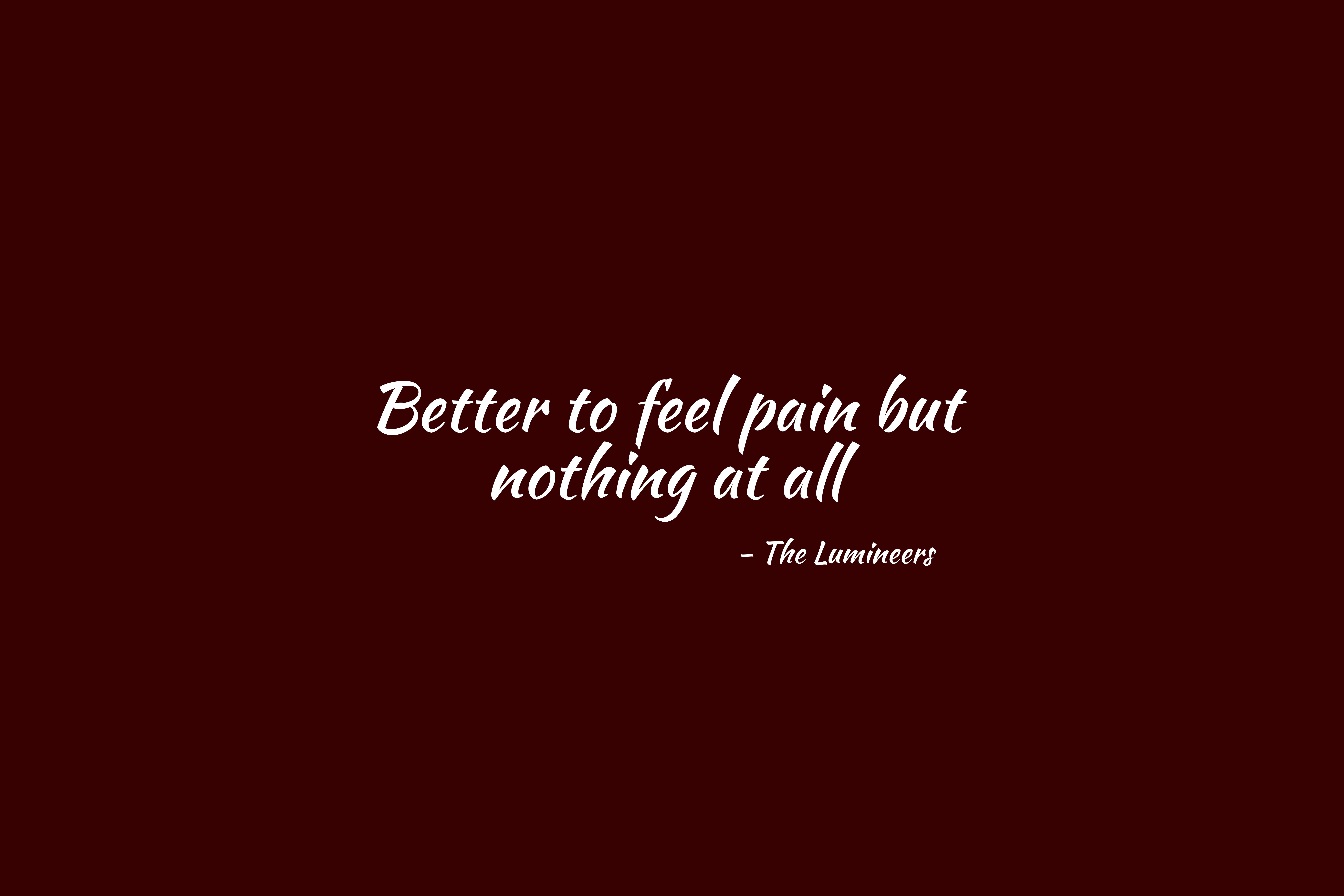 Free of inspiration, lumineers, pain