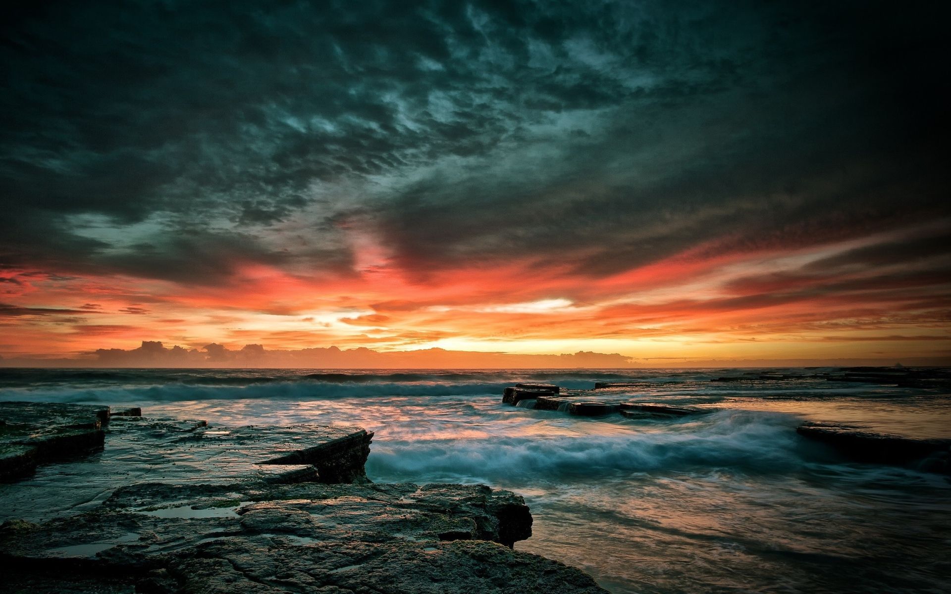 Sunset on the beach in Australia Desktop wallpaper 1920x1200