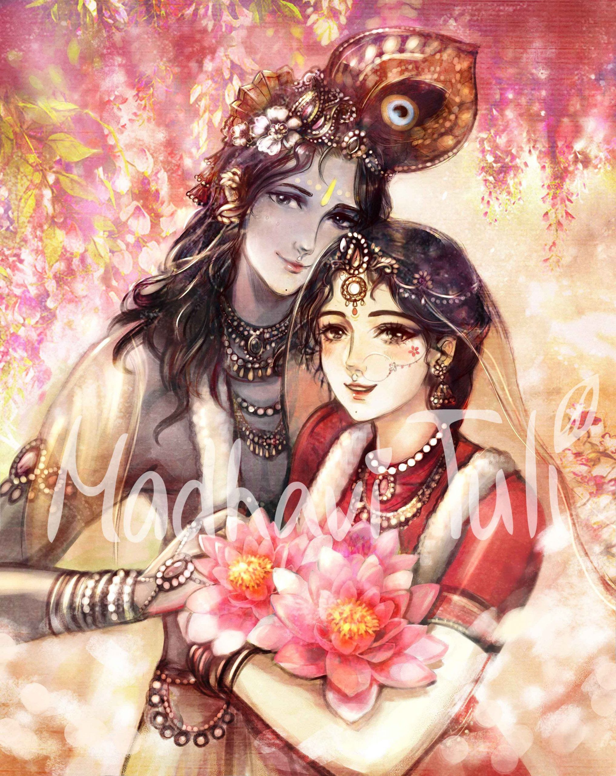HD Anime Radha And Krishna Wallpapers - Wallpaper Cave