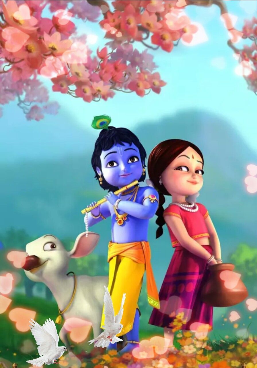 Cute Radha Krishna Cartoon Anime