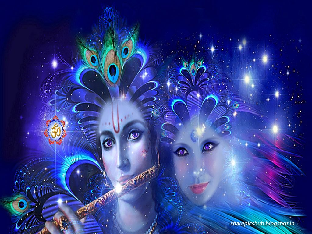 Free download Lord Radha Krishna 3D Wallpaper in Blue For Desktop