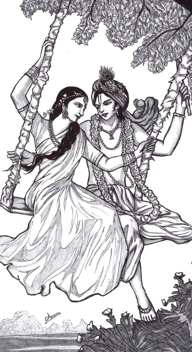 Radha Krishna Drawing, Pencil, Sketch, Colorful, Realistic Art