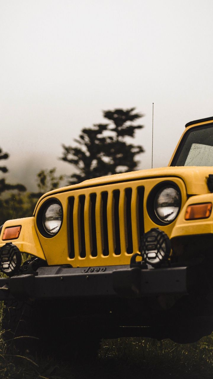 Yellow, Jeep, car, front, 720x1280 wallpaper. Jeep photo, Jeep wallpaper, Yellow jeep