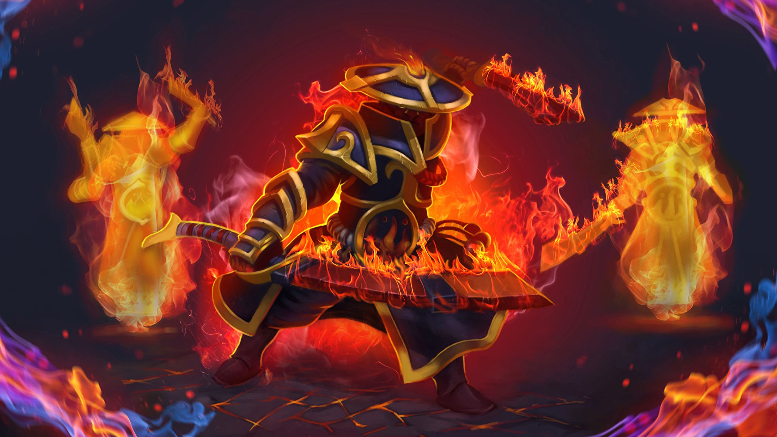 Dota 2 Character Game Ember Spirit Flame Guard Sword Fantasy Art